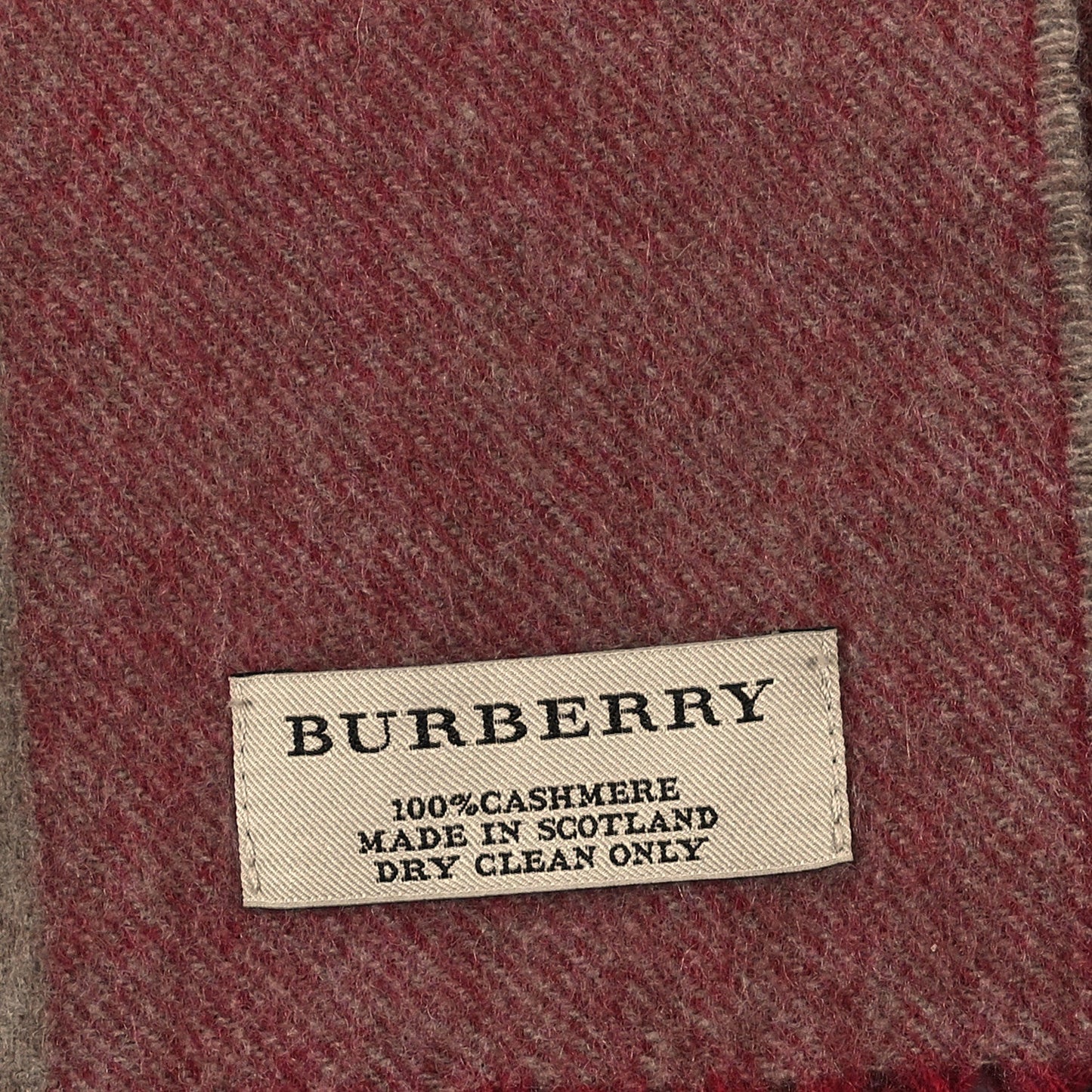 Burberry Cashmere Mega Check Fringe Scarf Red