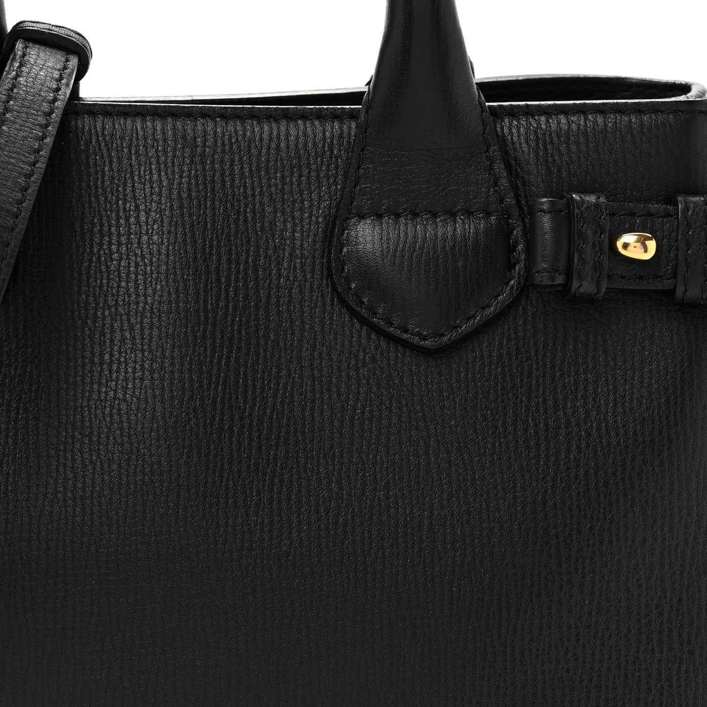 Burberry Derby Calfskin House Check Small Banner Tote Black