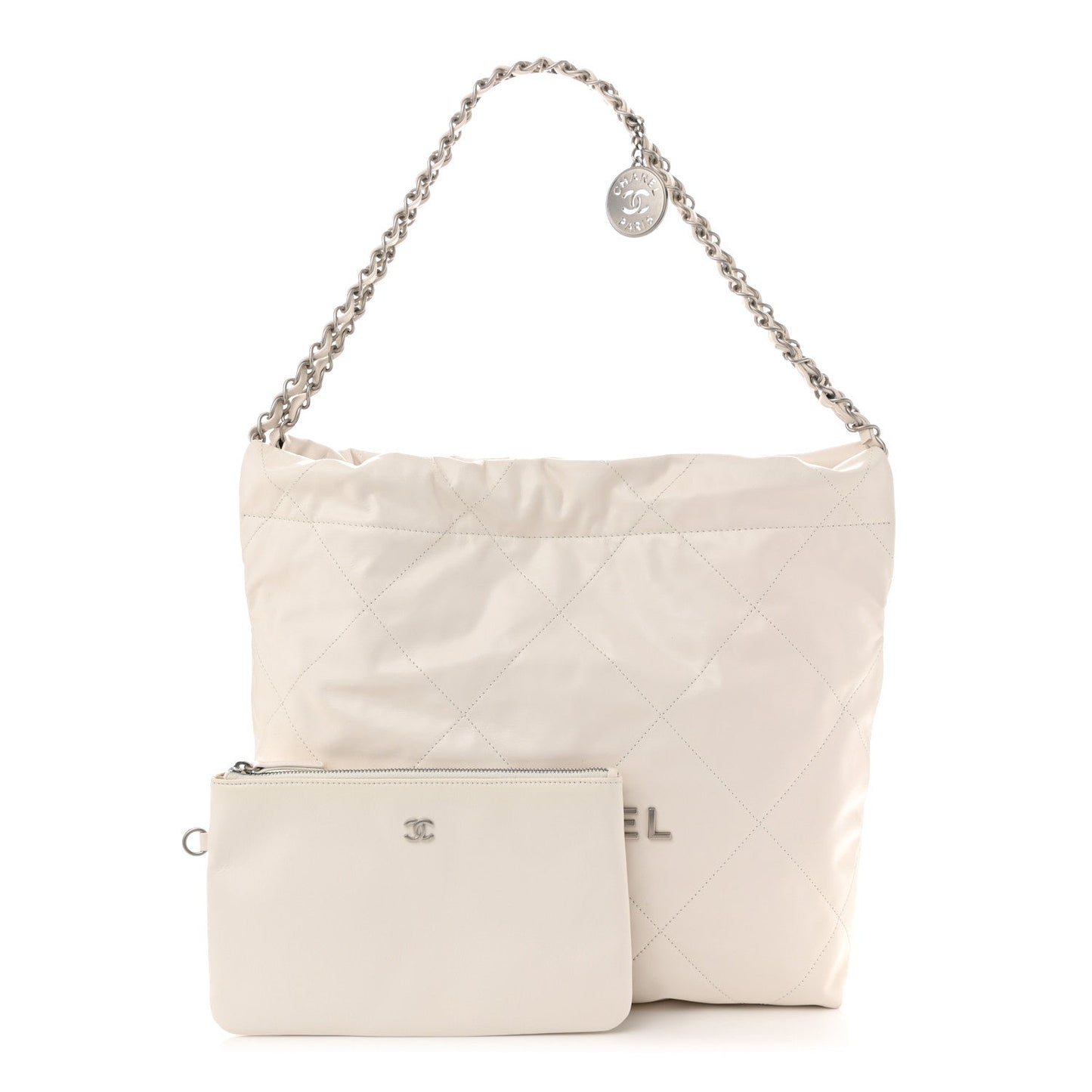 Chanel Shiny Calfskin Quilted Small 22 White