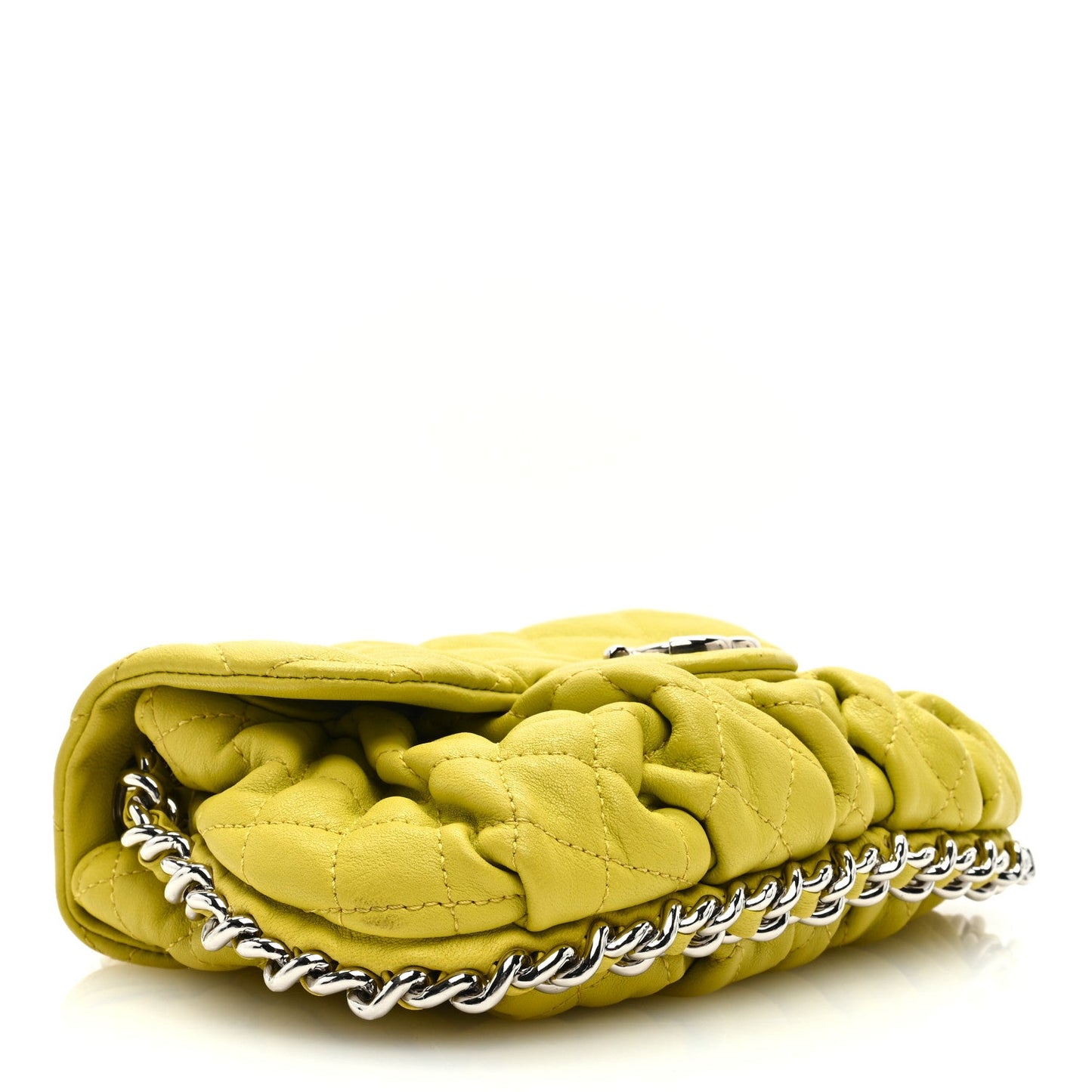 Chanel Washed Lambskin Quilted Mini Chain Around Flap Yellow