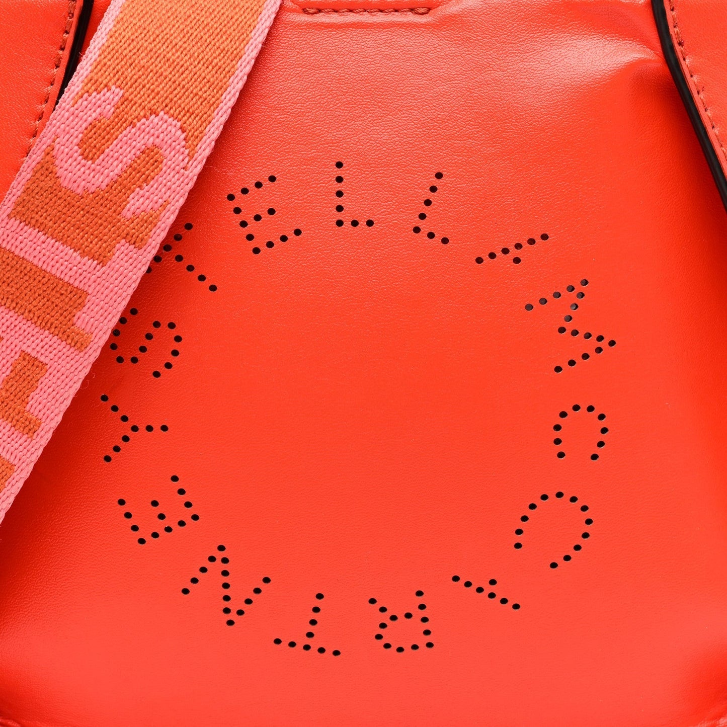 Stella McCartney Eco Alter Nappa Perforated Logo Mini Crossbody Orange