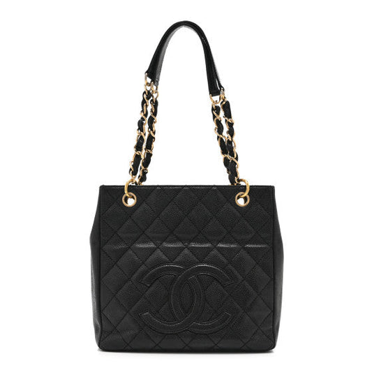 Chanel Caviar Quilted Petit Shopping Tote PST Black