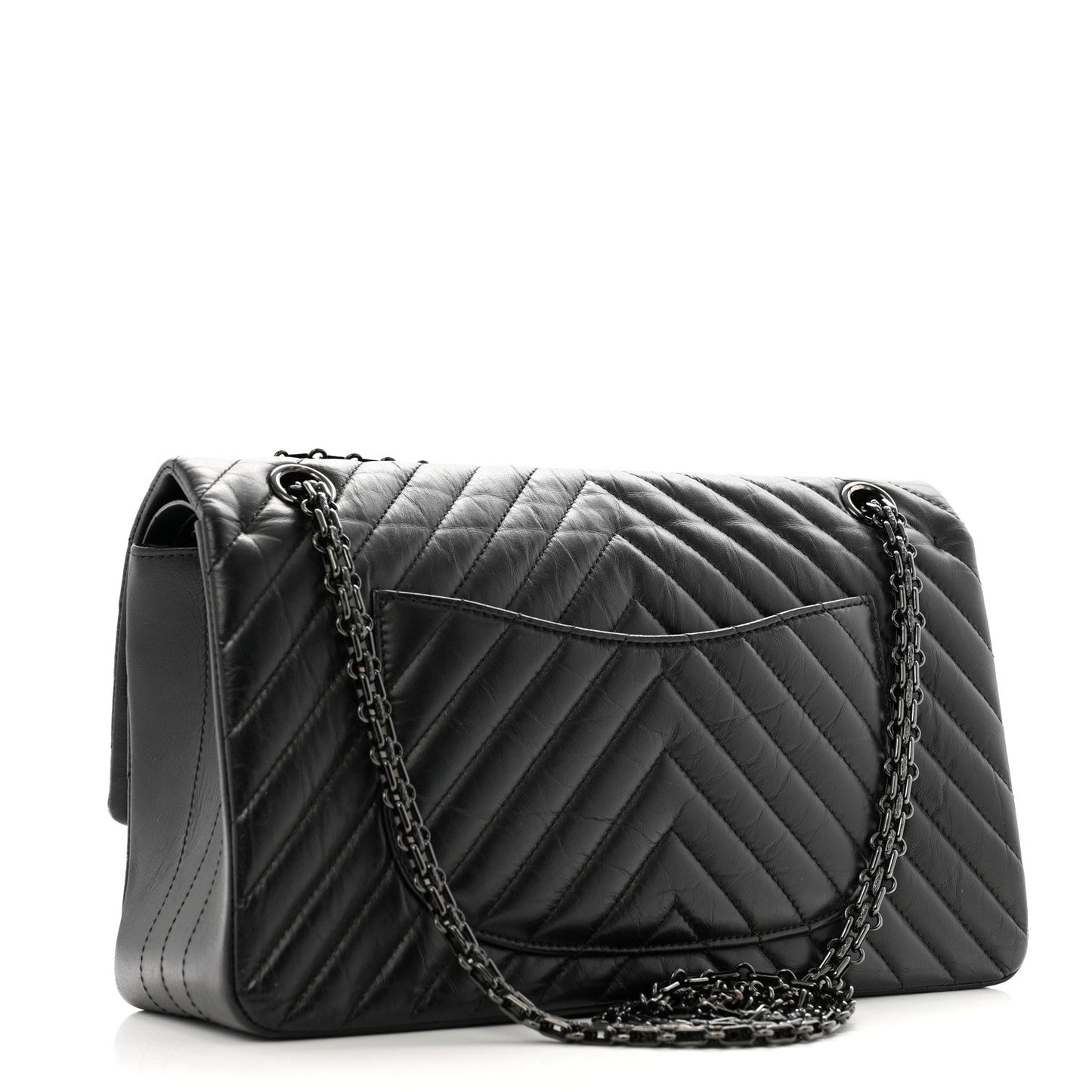 Chanel Aged Calfskin Chevron Quilted 2.55 Reissue 226 So Black