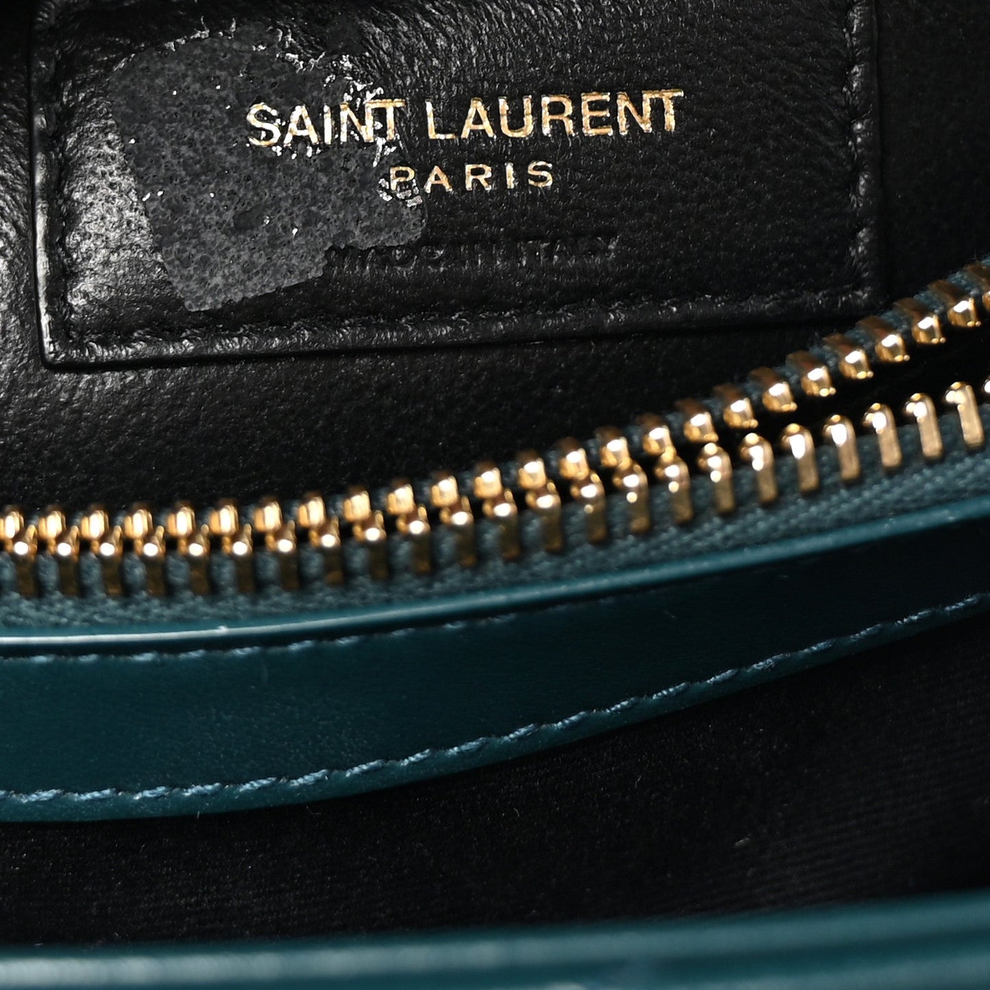 Saint Laurent Calfskin Y Quilted Monogram Small Loulou Chain Satchel Sea Turquoise