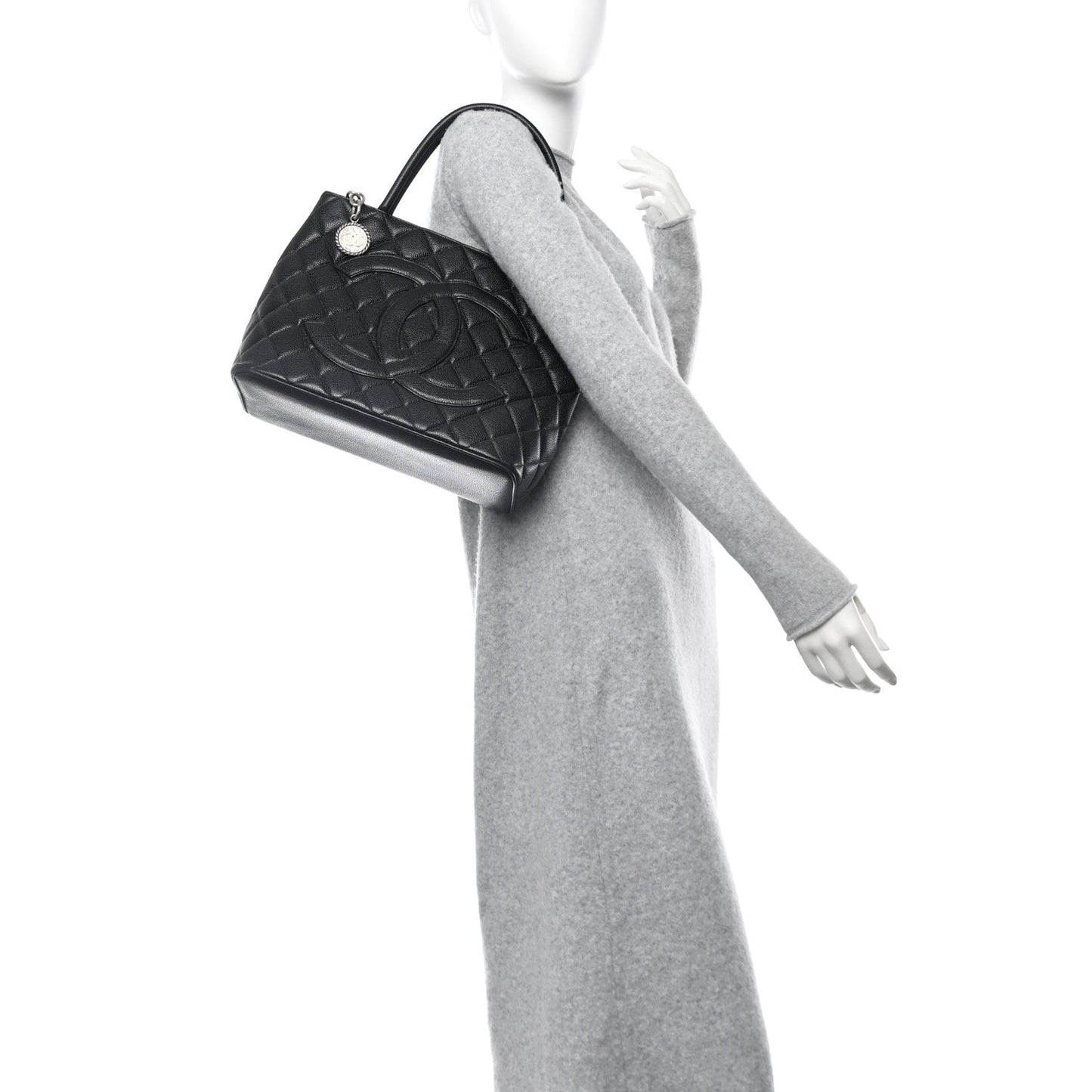 Chanel Caviar Quilted Medallion Tote Black