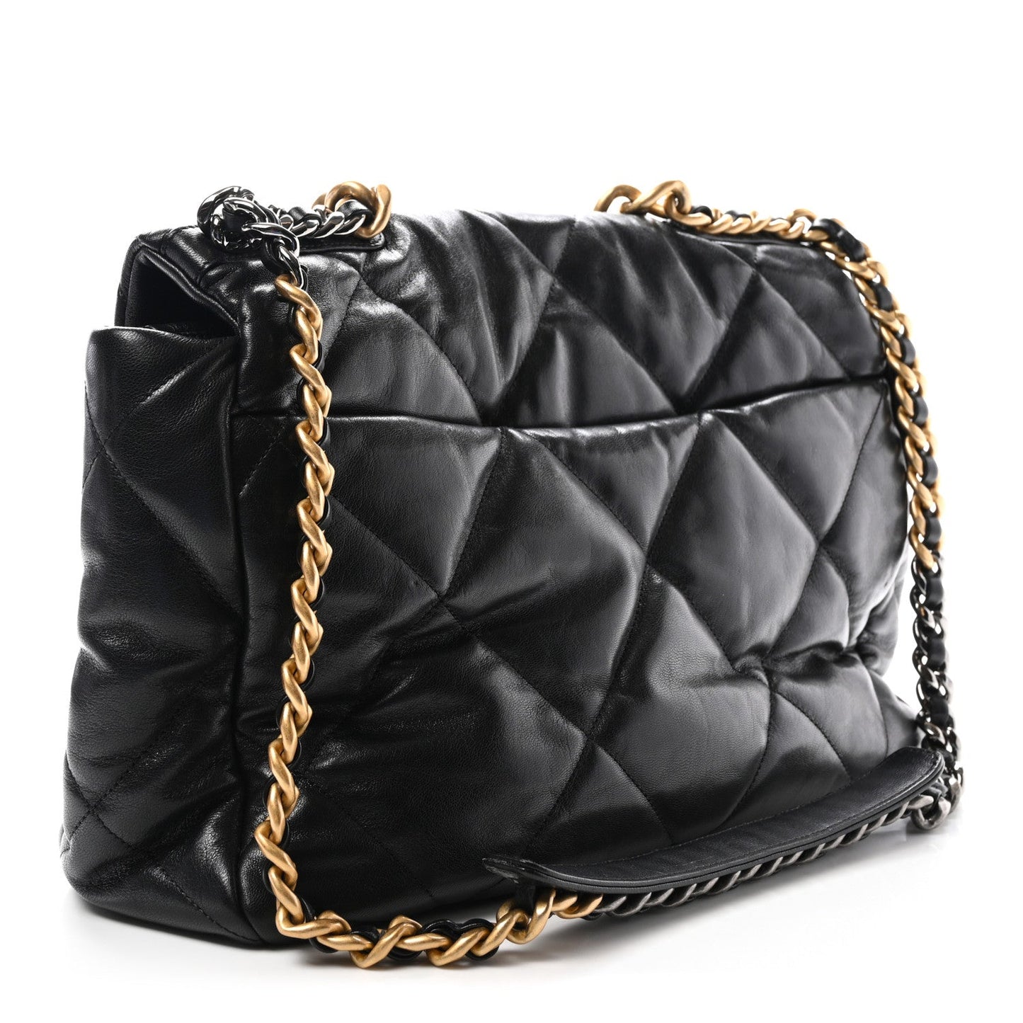 Chanel Lambskin Quilted Maxi 19 Flap Black