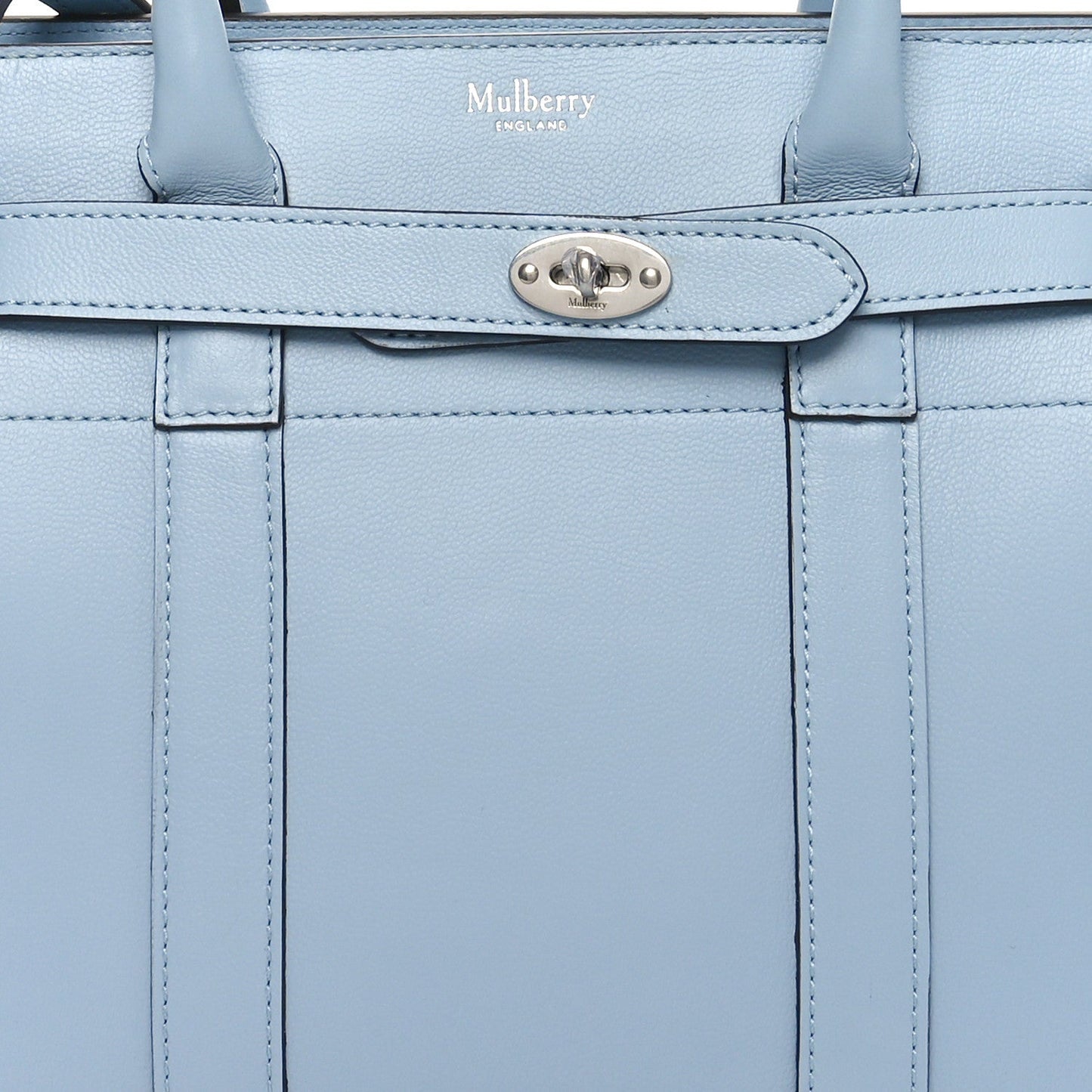 Mulberry Micro Classic Grain Mini Zipped Bayswater Poplin Blue
