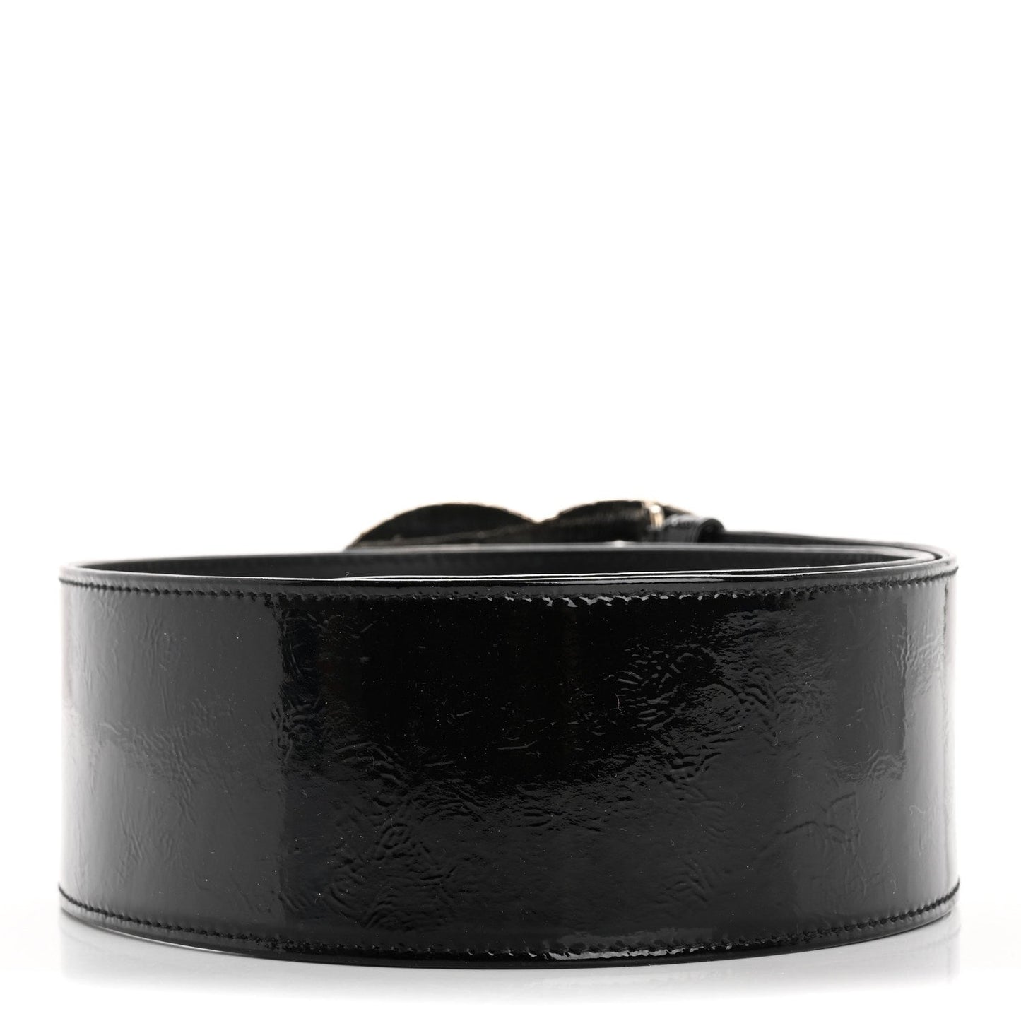 Chanel Patent CC Wide Belt 80 32 Black