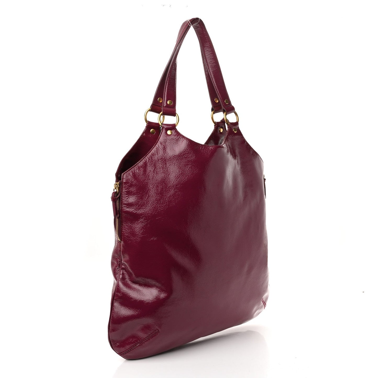 Saint Laurent Patent Tribute Tote Red