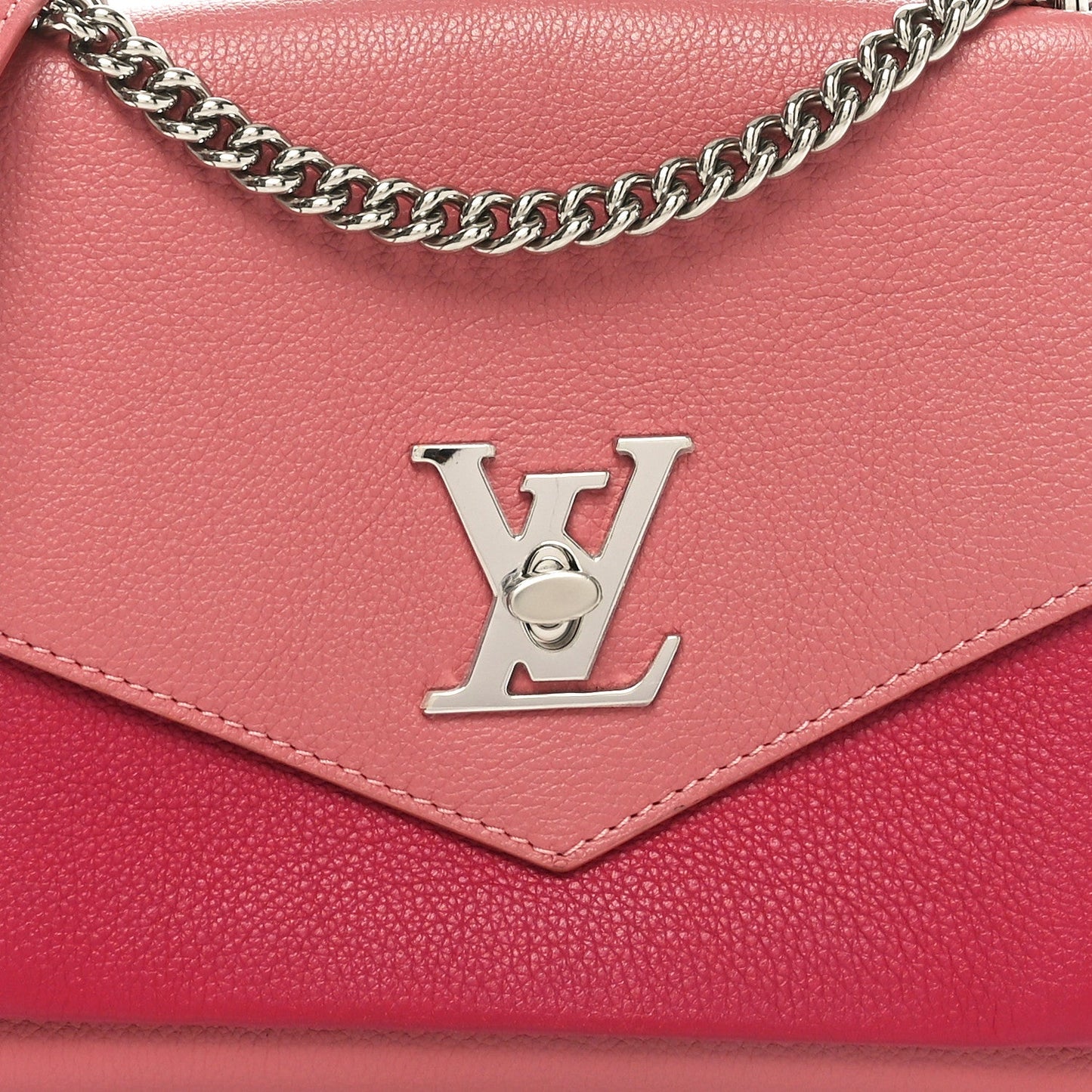 Louis Vuitton Soft Calfskin Mylockme Chain Bag BB Rose Boudoir Lie De Vin