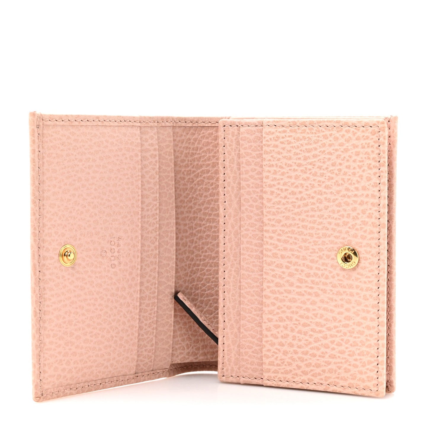Gucci Dollar Calfskin GG Marmont Card Case Perfect Pink