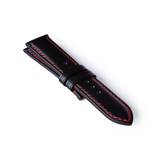 Leather Strap - Black/Red