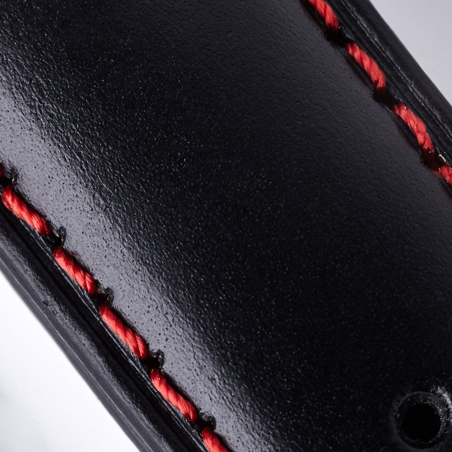 Leather Strap - Black/Red