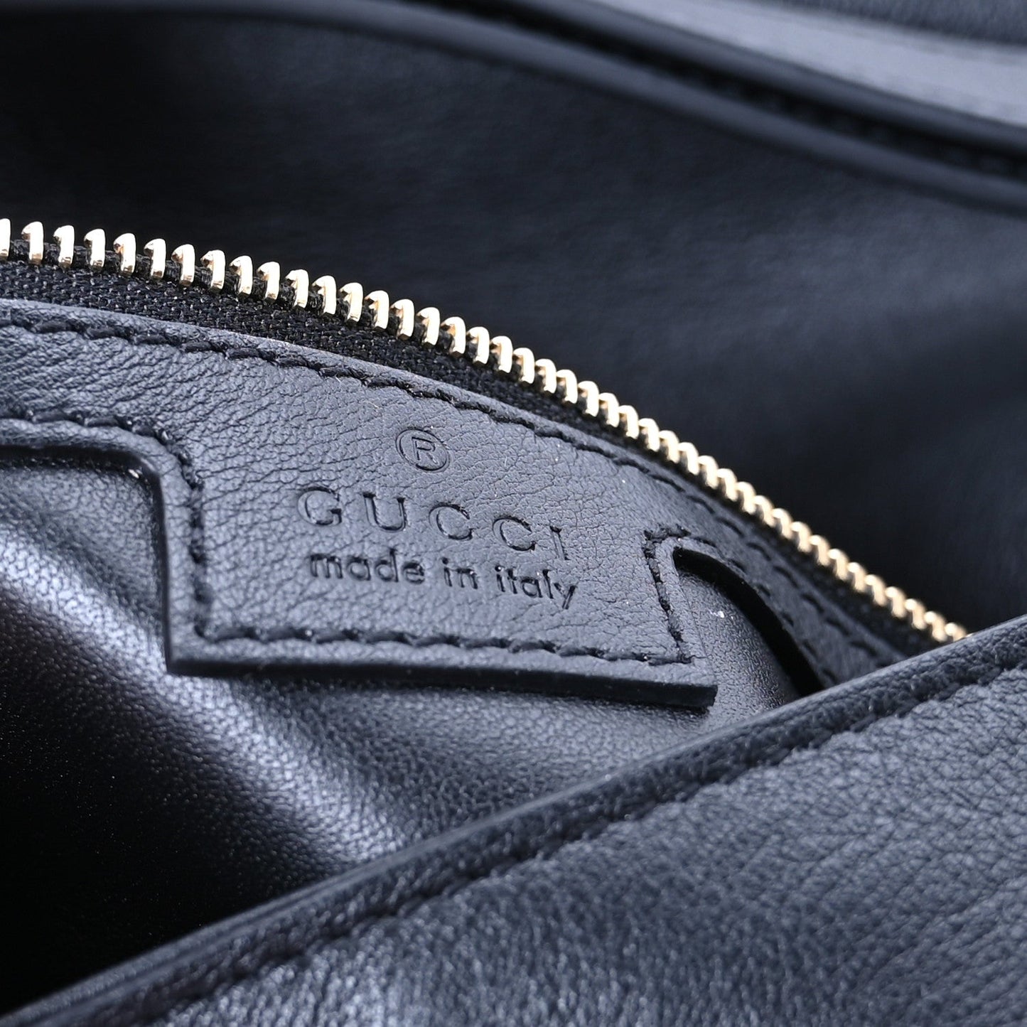 Gucci Roxy Calfskin Blondie Chain Shoulder Flap Bag Black