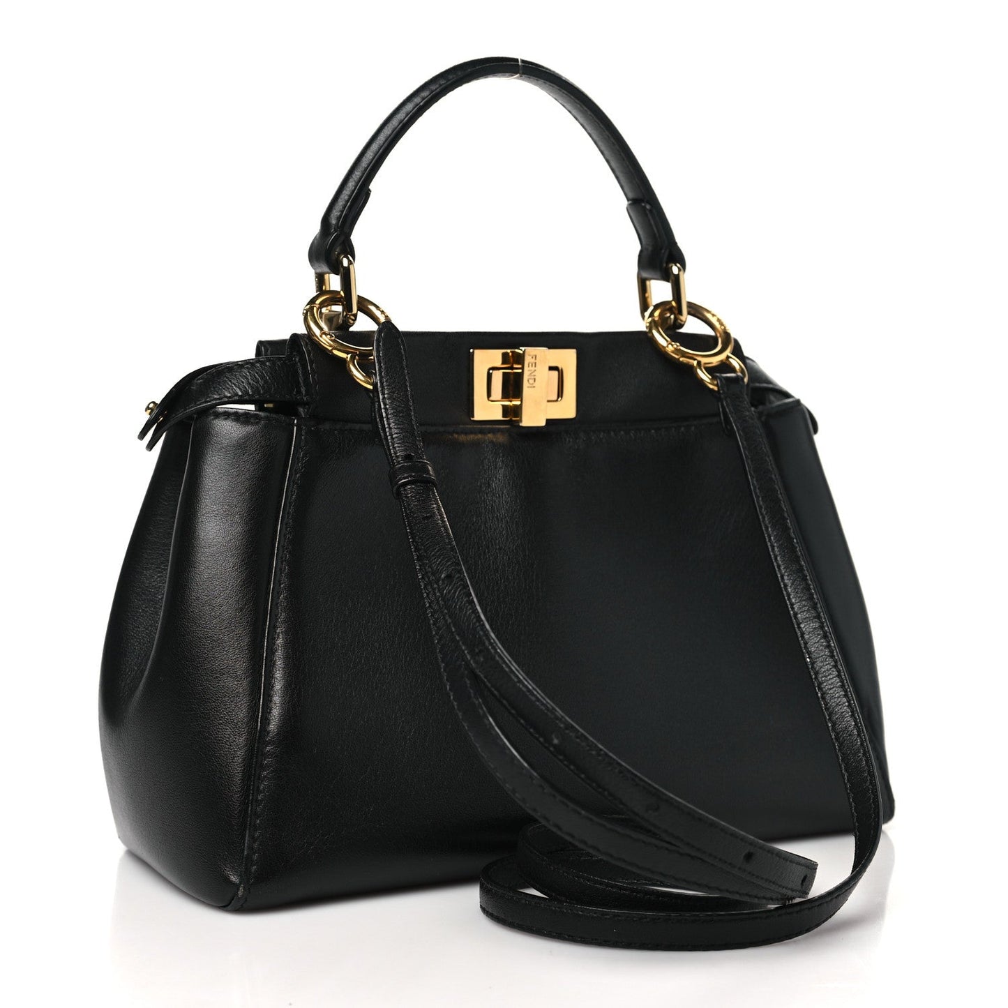 Fendi Nappa Mini Peekaboo Iconic Satchel Black