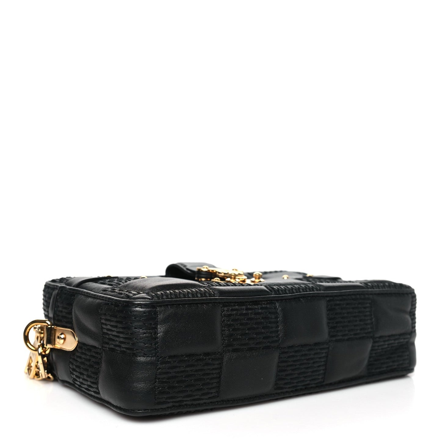 Louis Vuitton Lambskin Damier Quilt Troca PM Black