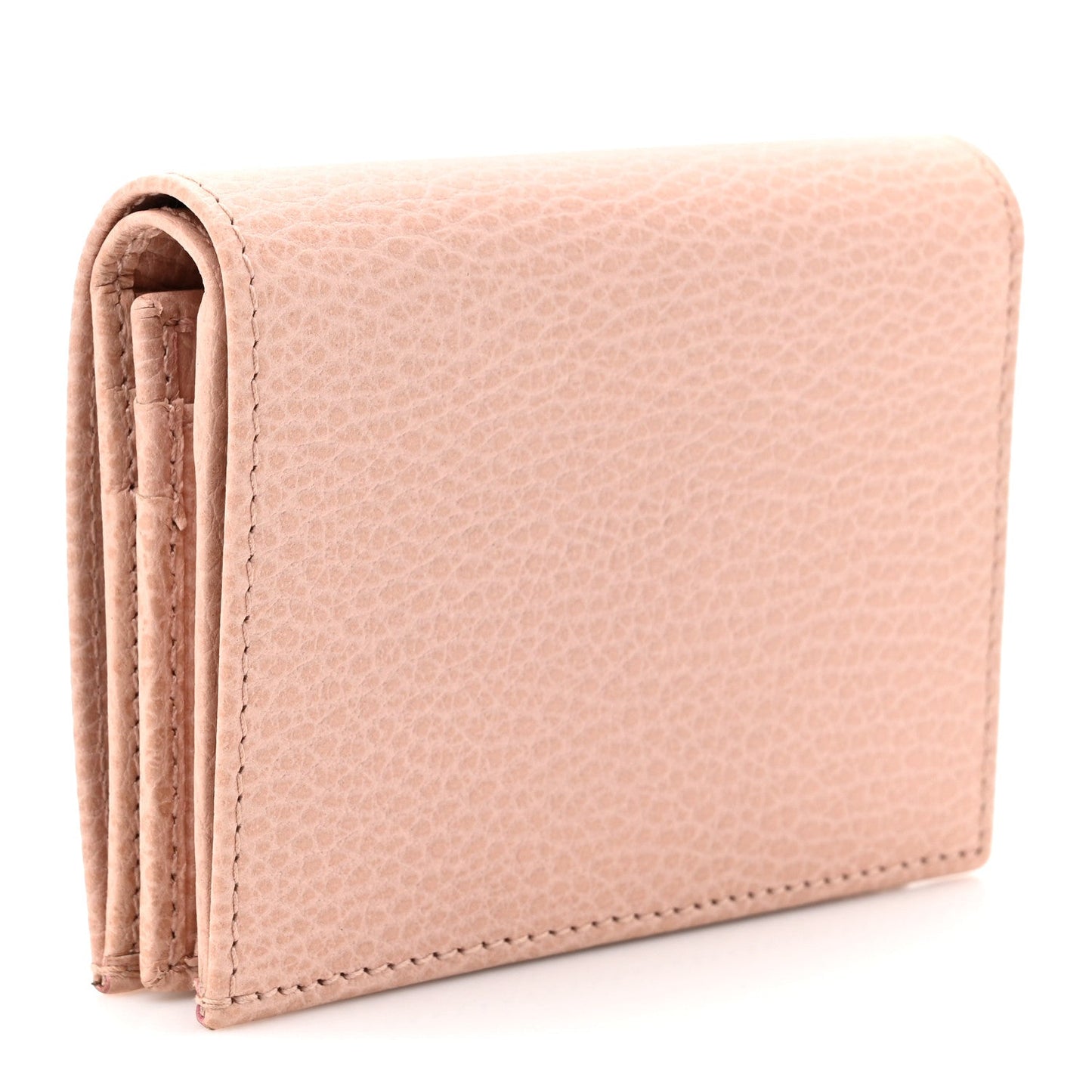 Gucci Dollar Calfskin GG Marmont Card Case Perfect Pink