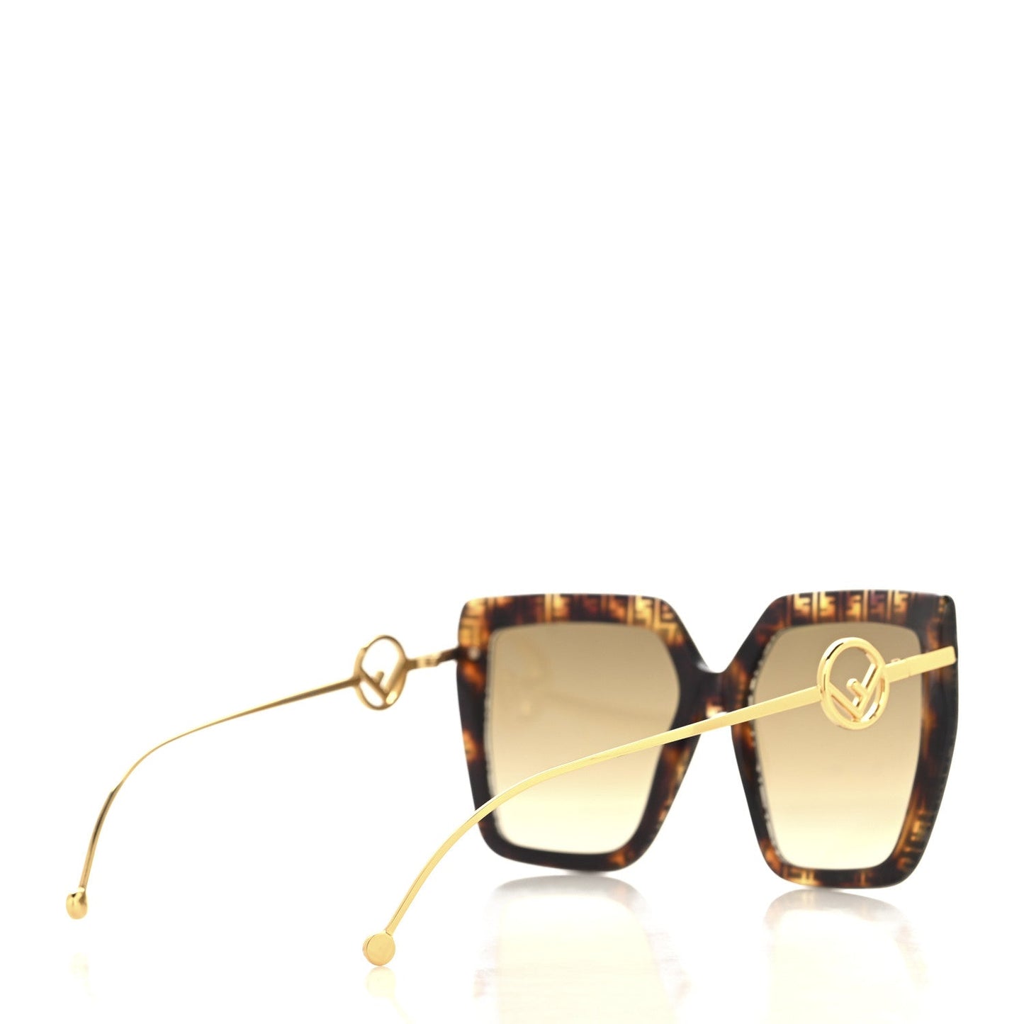 Fendi Acetate Metal F is FF Butterfly Sunglasses FF 0410/S Havana