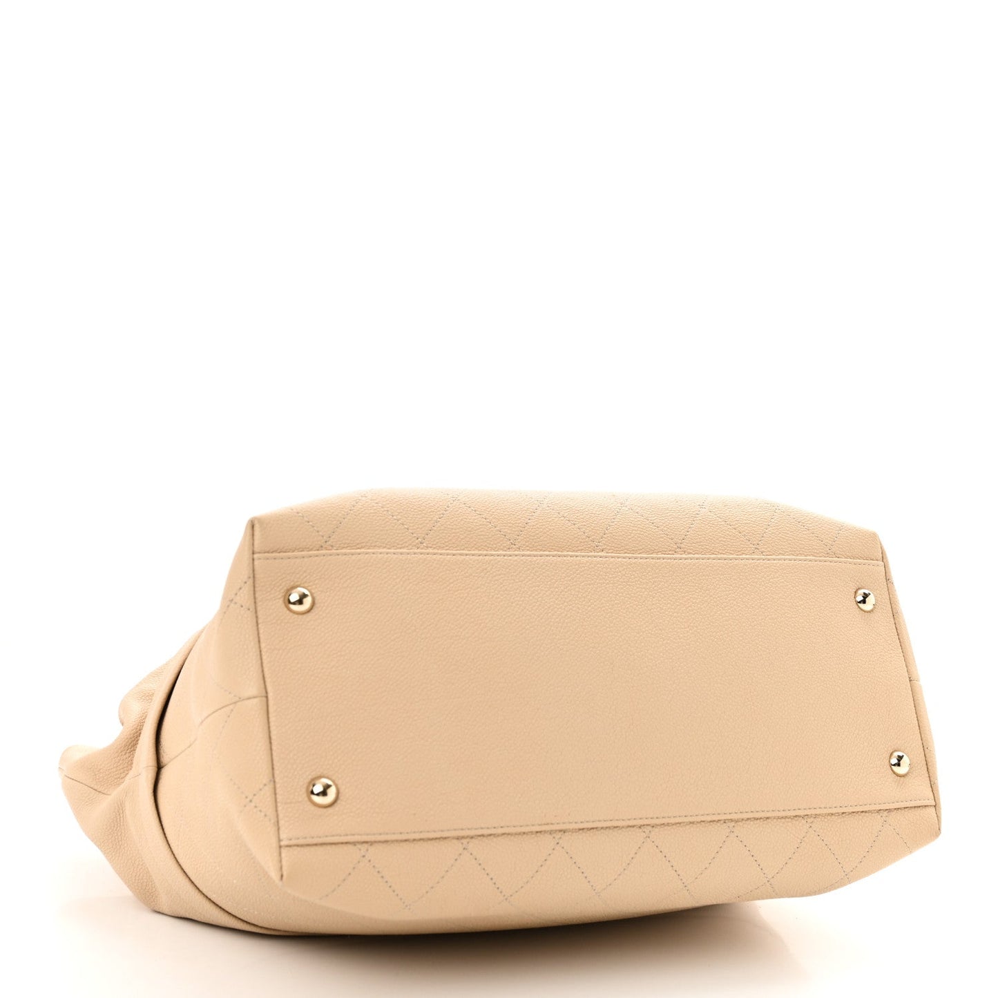 Chanel Caviar Stitched Shopping Tote Beige