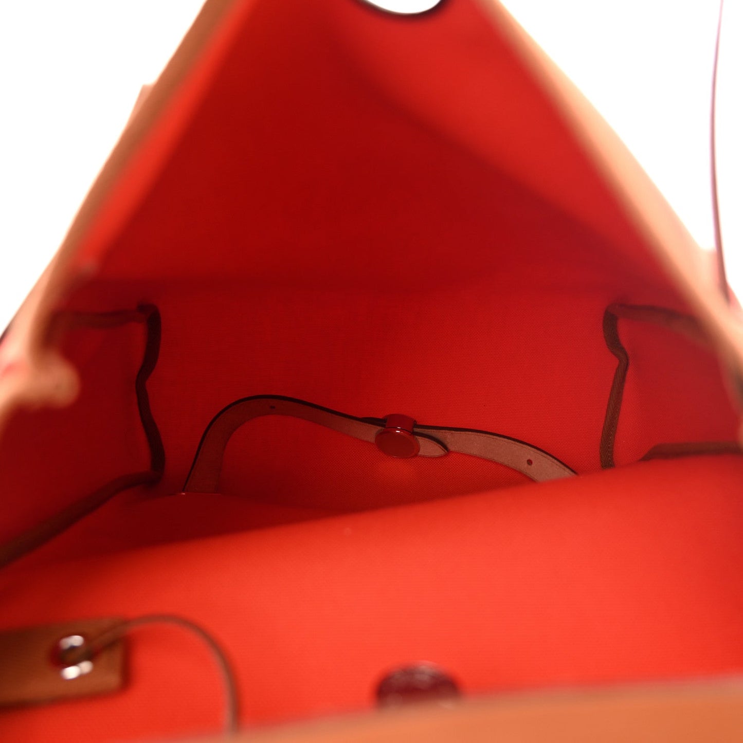 Hermes Military Toile Vache Hunter Herbag a Dos Zip Retourne Backpack Orange Mecano Fauve