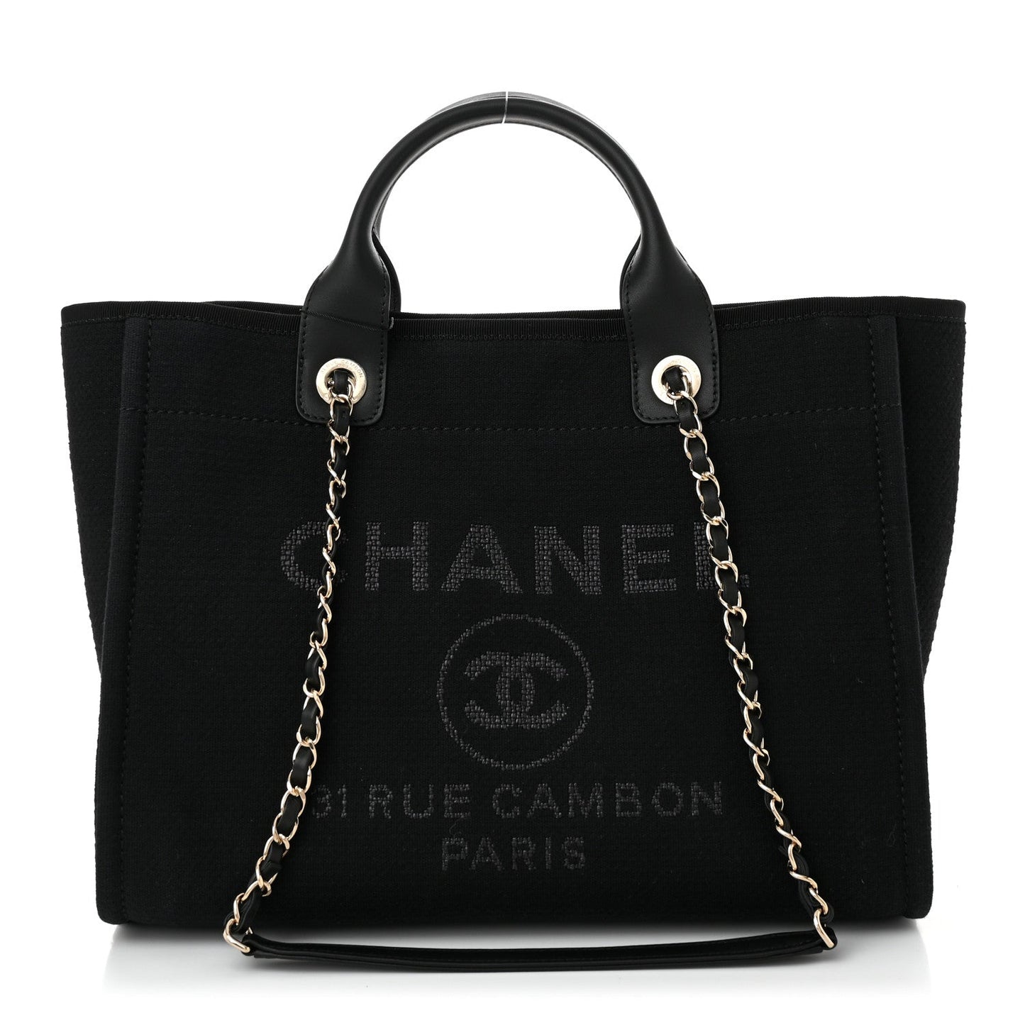 Chanel Mixed Fibers Small Deauville Tote Black