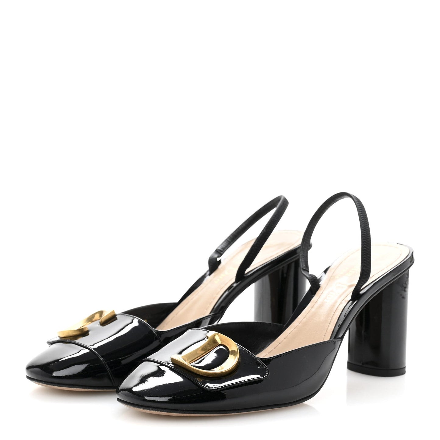 Christian Dior Patent C'est Dior Slingback Pumps 38 Black