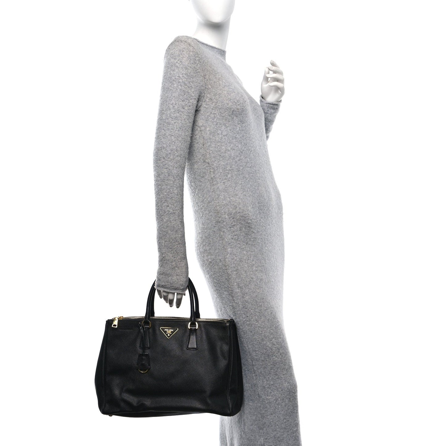 Prada Saffiano Lux Large Galleria Double Zip Tote Black