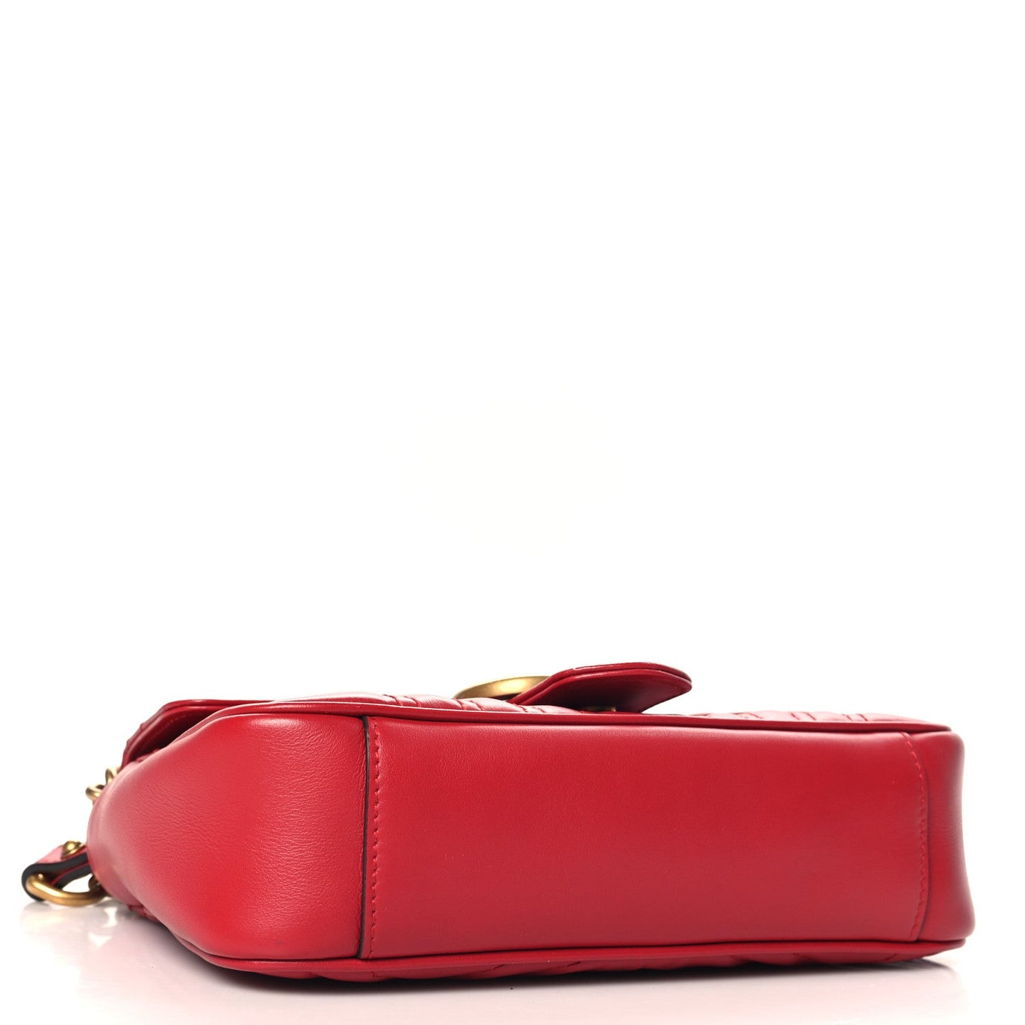 Gucci Calfskin Matelasse Mini GG Marmont Shoulder Bag Hibiscus Red