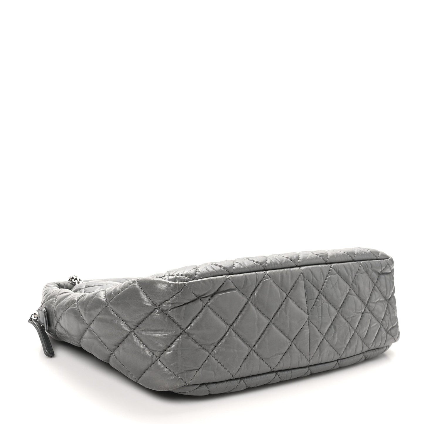 Chanel Aged Calfskin Quilted Large Reissue Camera Case Grey