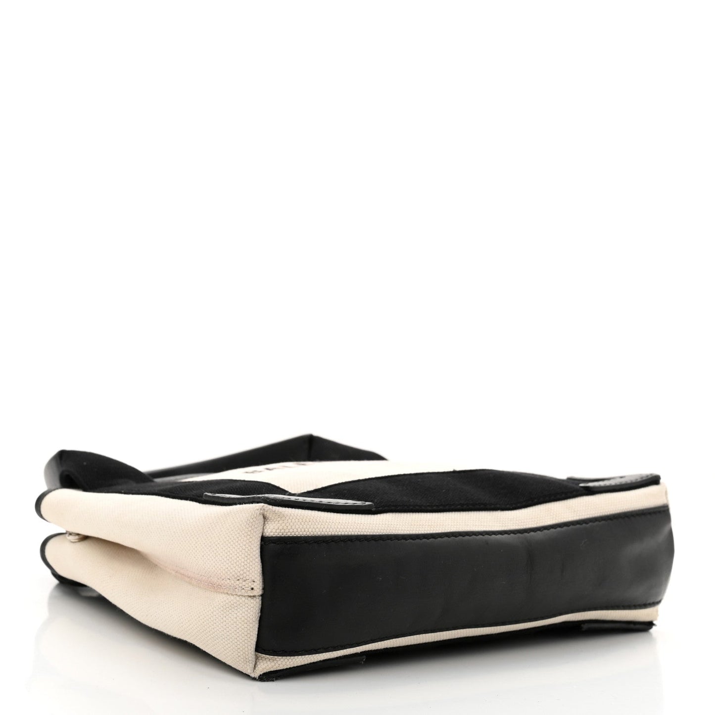 Balenciaga Cotton Canvas Calfskin Navy Cabas XS Natural Black