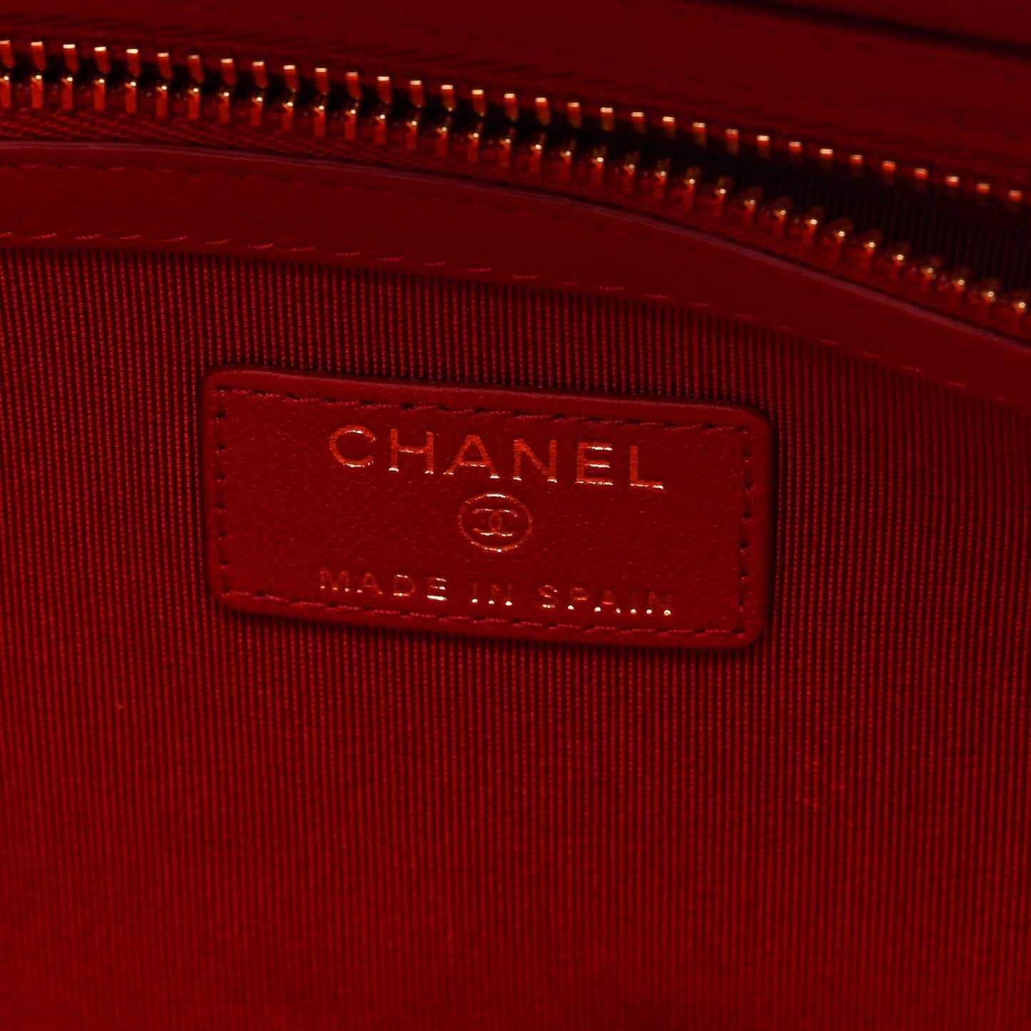 Chanel Lambskin Quilted 19 Medium Cosmetic Case Red
