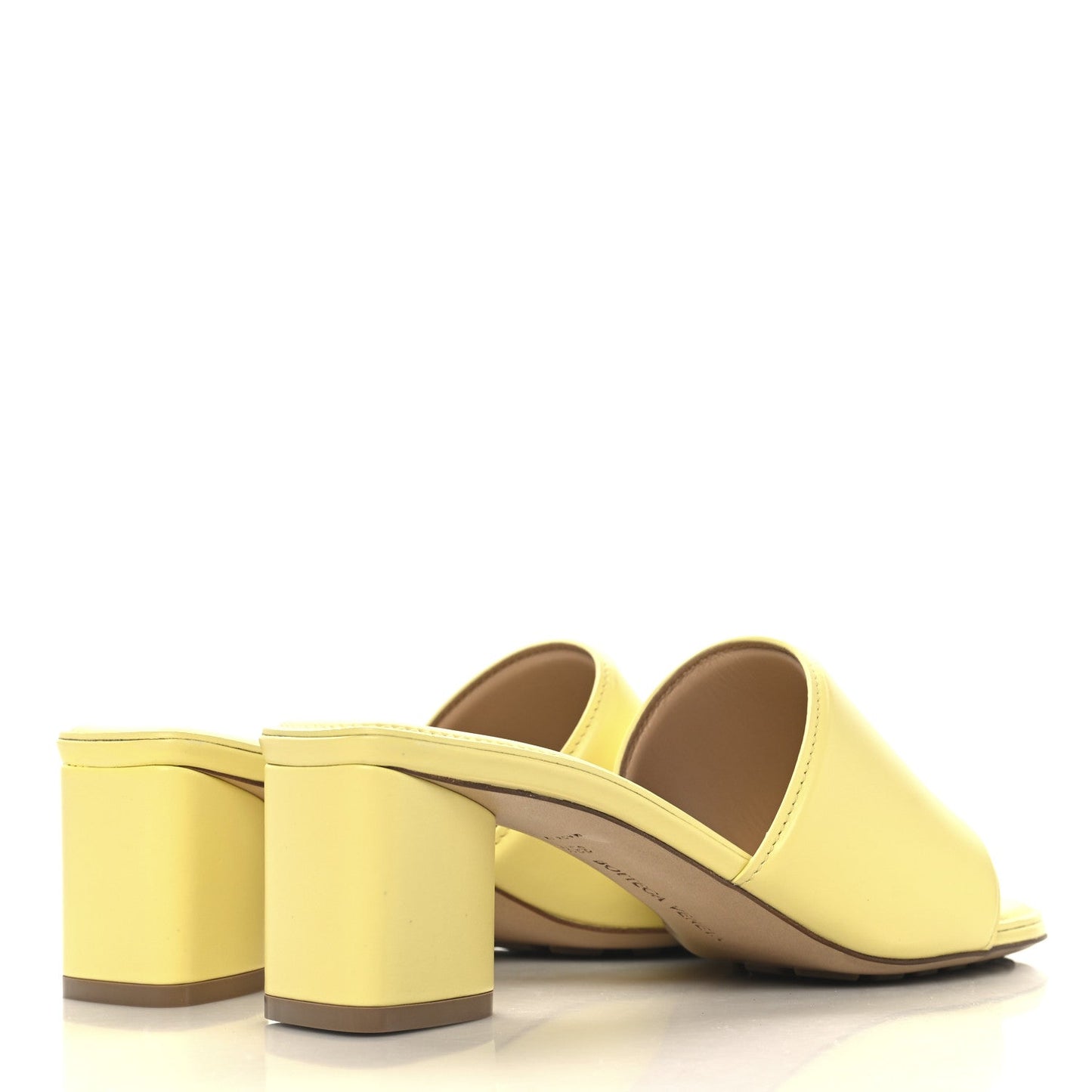 Bottega Veneta Vienna Calfskin The Band Mule Sandals 38.5 Lemonade