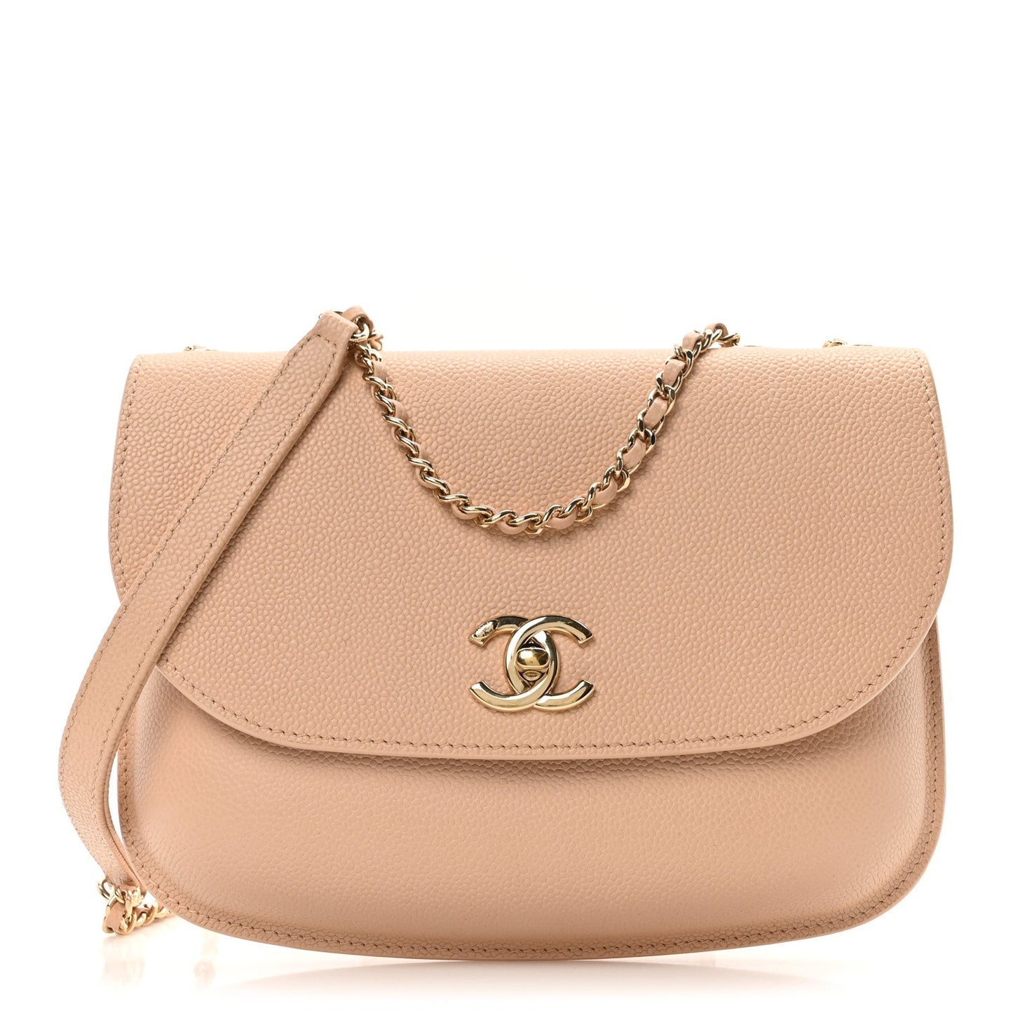Chanel Caviar Mini Chain Flap Bag Beige