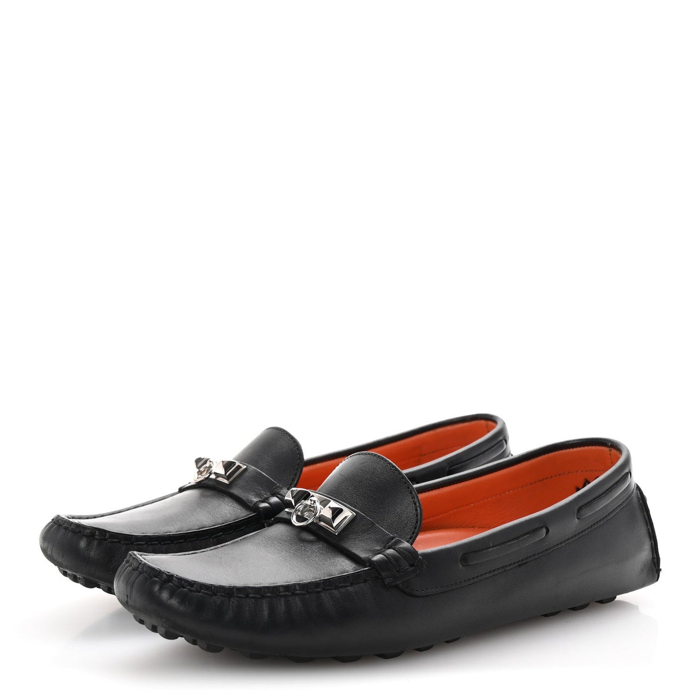 Hermes Supple Calfskin Mens Irving Driving Moccasin Loafers 37 Black