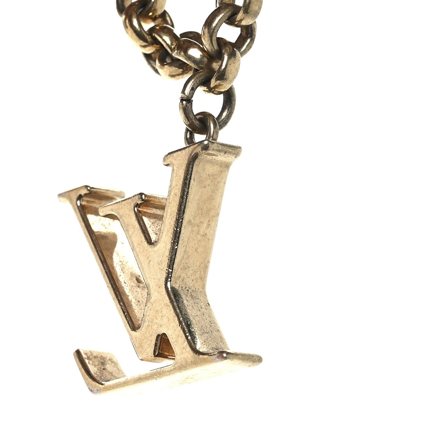 Louis Vuitton Brass Enamel Fleur De Monogram Bag Charm Chain Gold