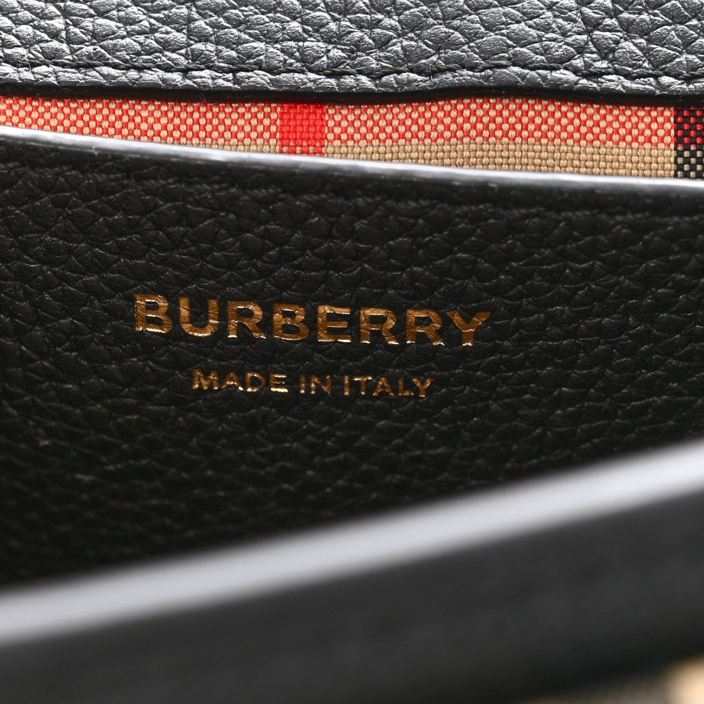 Burberry Grainy Calfskin Vintage Check Note Crossbody Bag Black