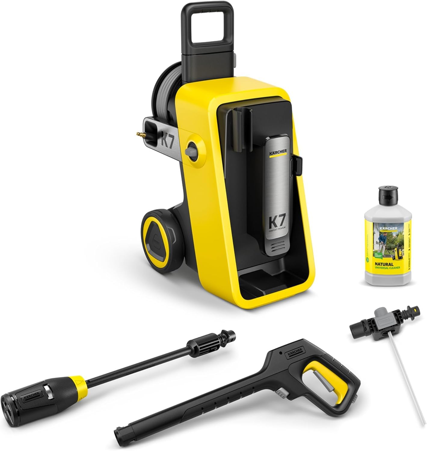 Kärcher high-pressure washer K 7 Comfort Premium, pressure: max. 180 bar, flow rate: 550 l/h, area: 60 m²/h, extra flexible high-pressure hose, hose reel