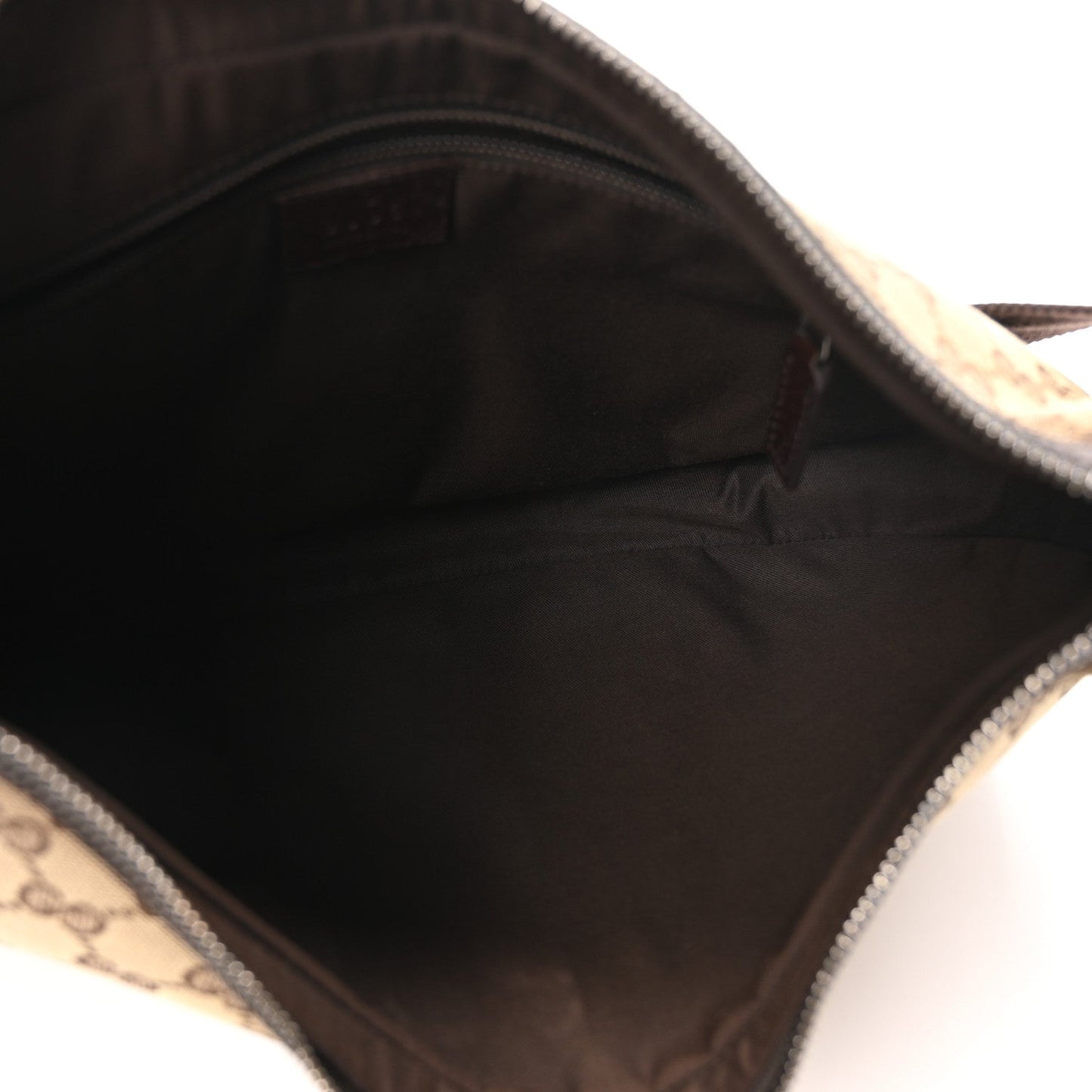 Gucci Monogram Medium Half Moon Hobo Dark Brown