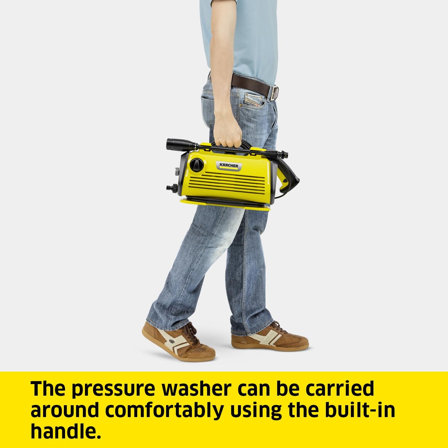 Kärcher K 3 Horizontal pressure washer, pressure: max. 120 bar, flow rate: 380 l/h, area performance: 25 m²/h, water filter, weight: 3.7 kg, high-pressure hose and gun, spray lance, dirt blaster