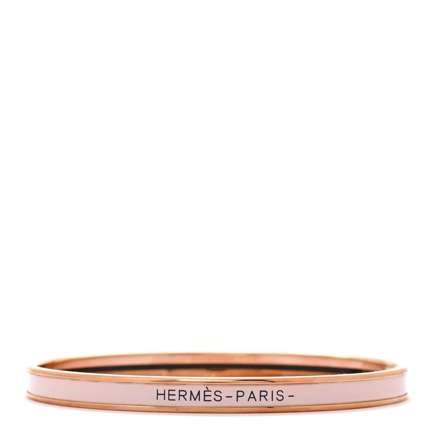 Hermes Enamel Extra Narrow Uni Bracelet 65 Rose Candeur