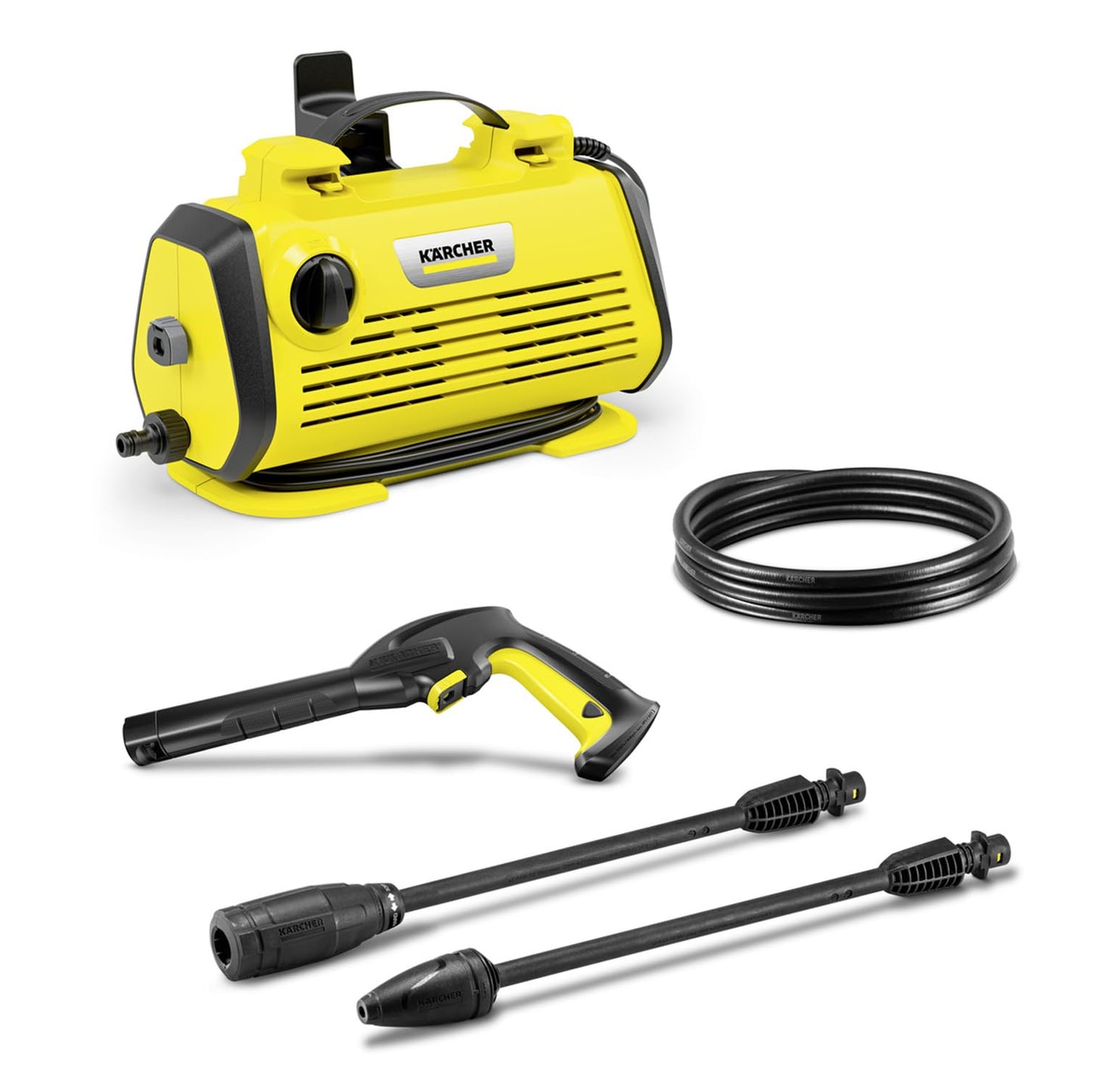Kärcher K 3 Horizontal pressure washer, pressure: max. 120 bar, flow rate: 380 l/h, area performance: 25 m²/h, water filter, weight: 3.7 kg, high-pressure hose and gun, spray lance, dirt blaster