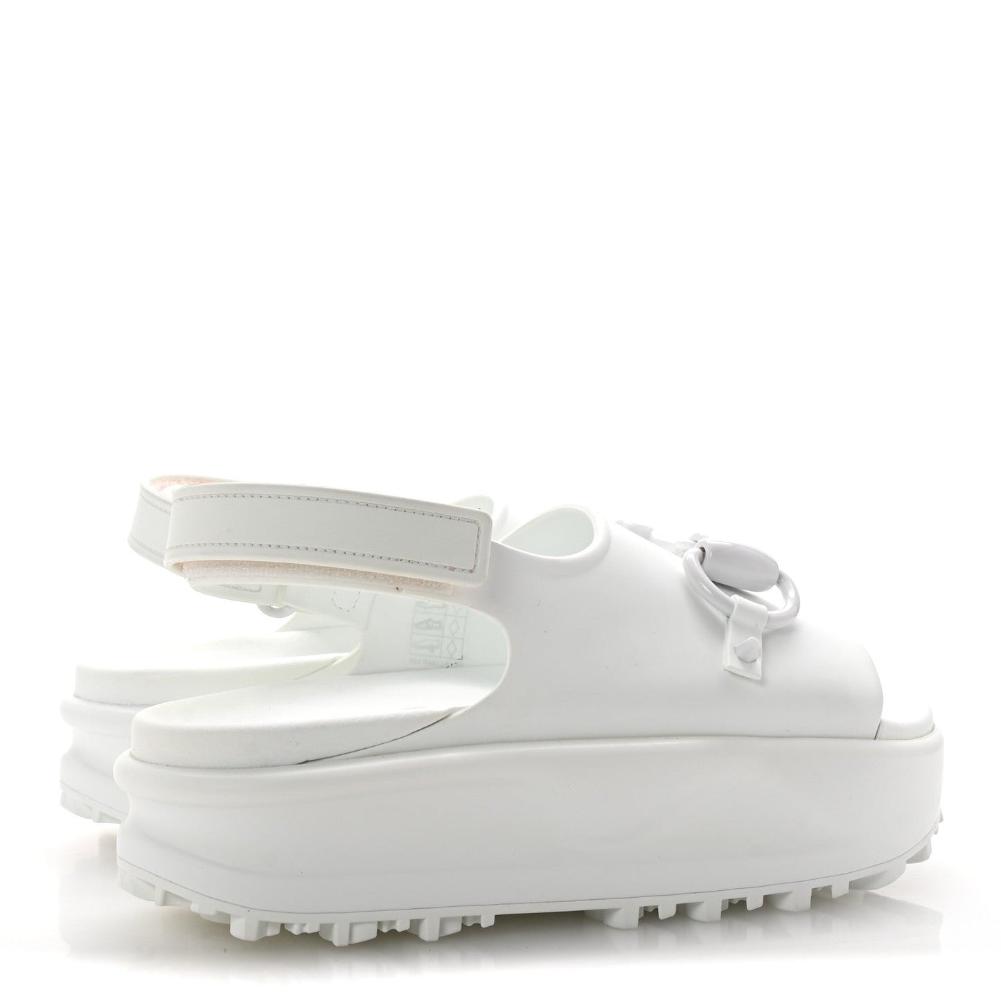 Gucci Soft Rubber Horsebit Touch Womens Strapped Sandals 37 Great White