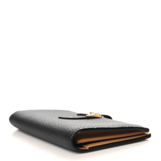 Louis Vuitton Taurillon LV Vertical Capucines Wallet Black Arizona