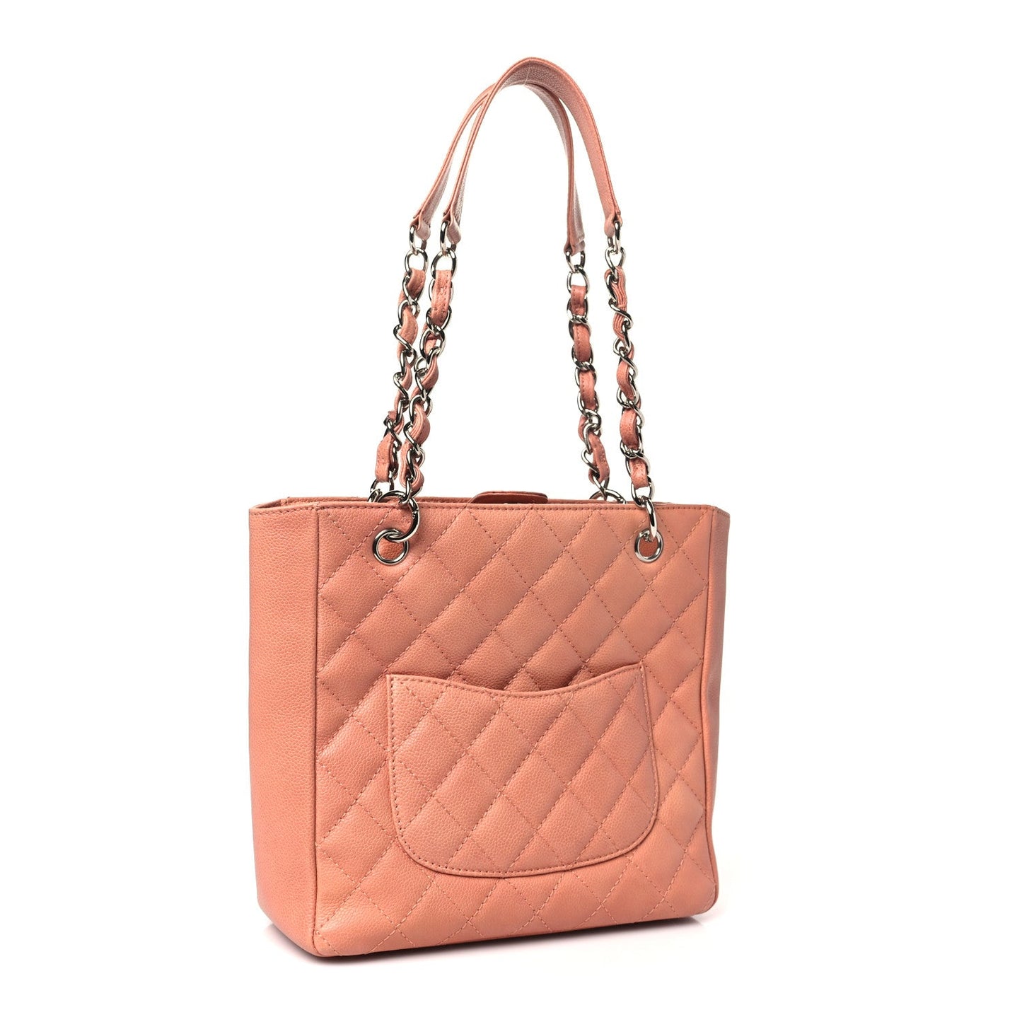Chanel Caviar Quilted Petit Shopping Tote PST Pink