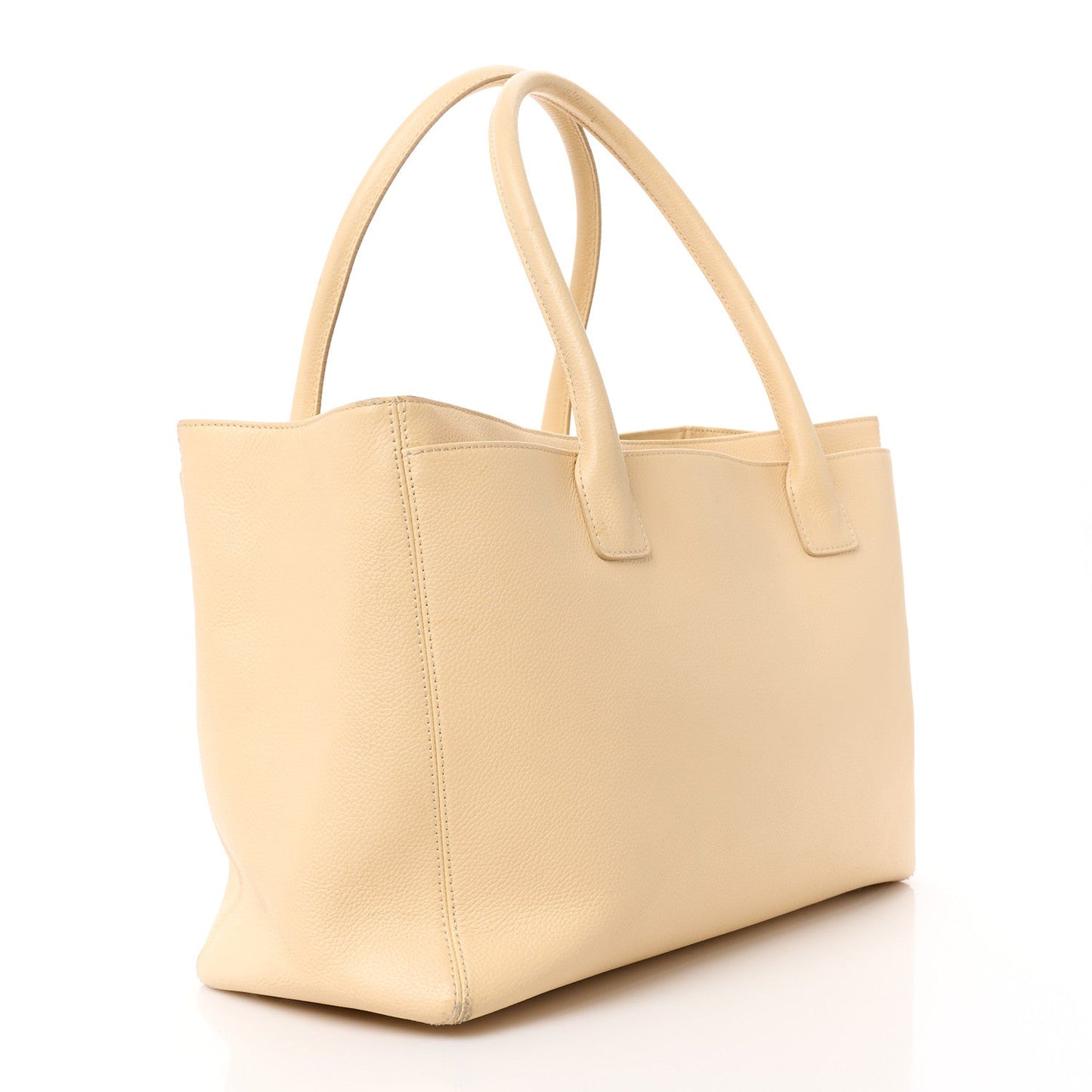 Chanel Calfskin Cerf Executive Shopper Tote Beige Clair