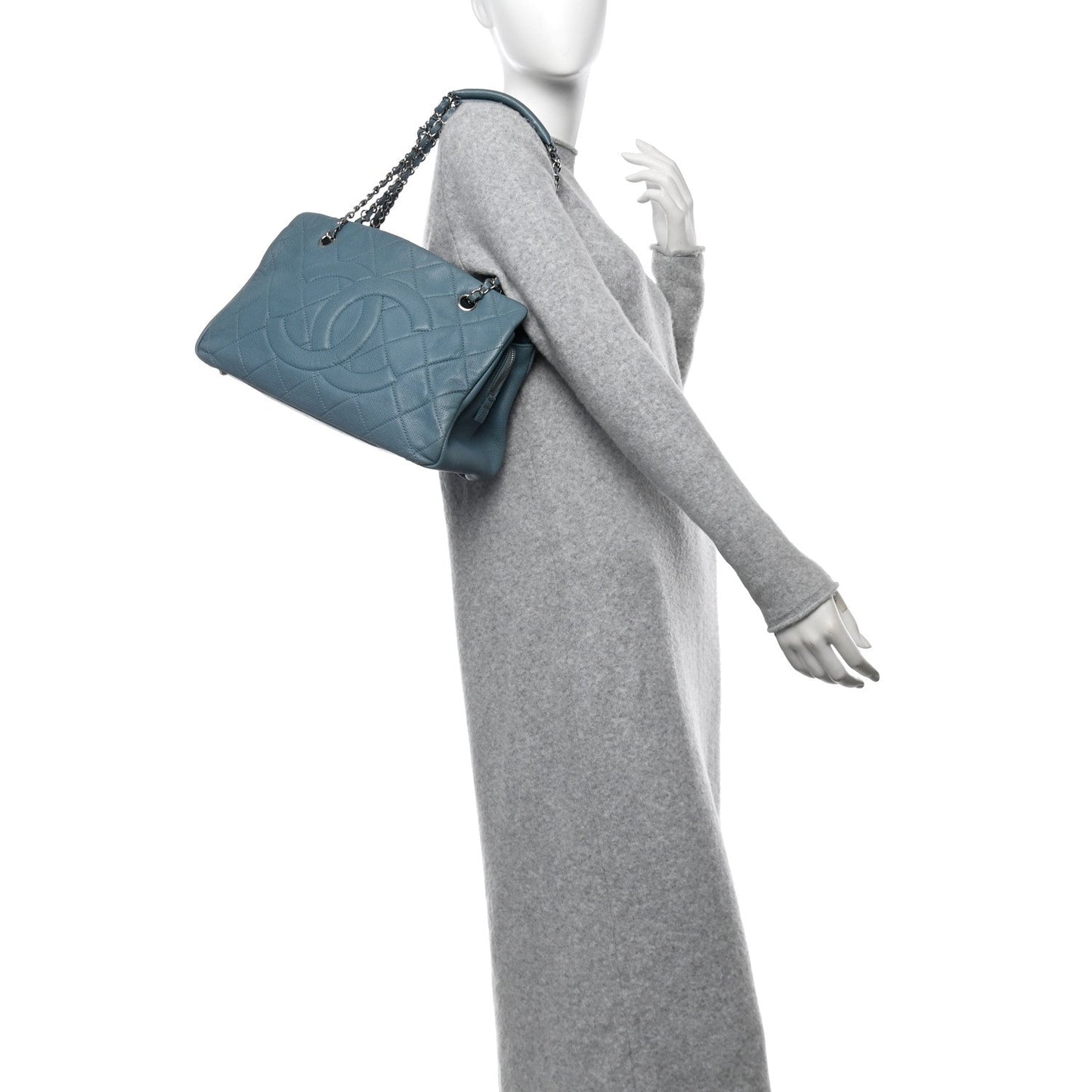 Chanel Caviar Quilted Timeless CC Tote Blue