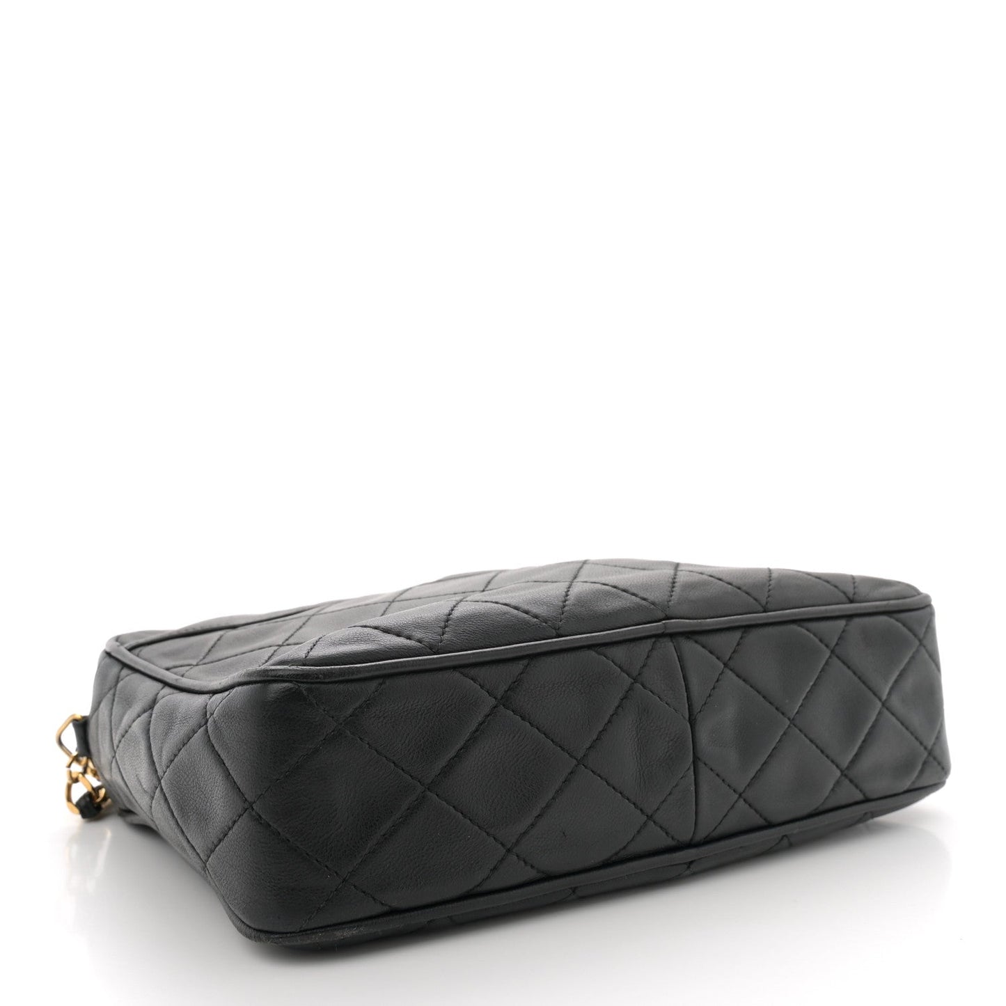 Chanel Lambskin Quilted Tassel Camera Case Black