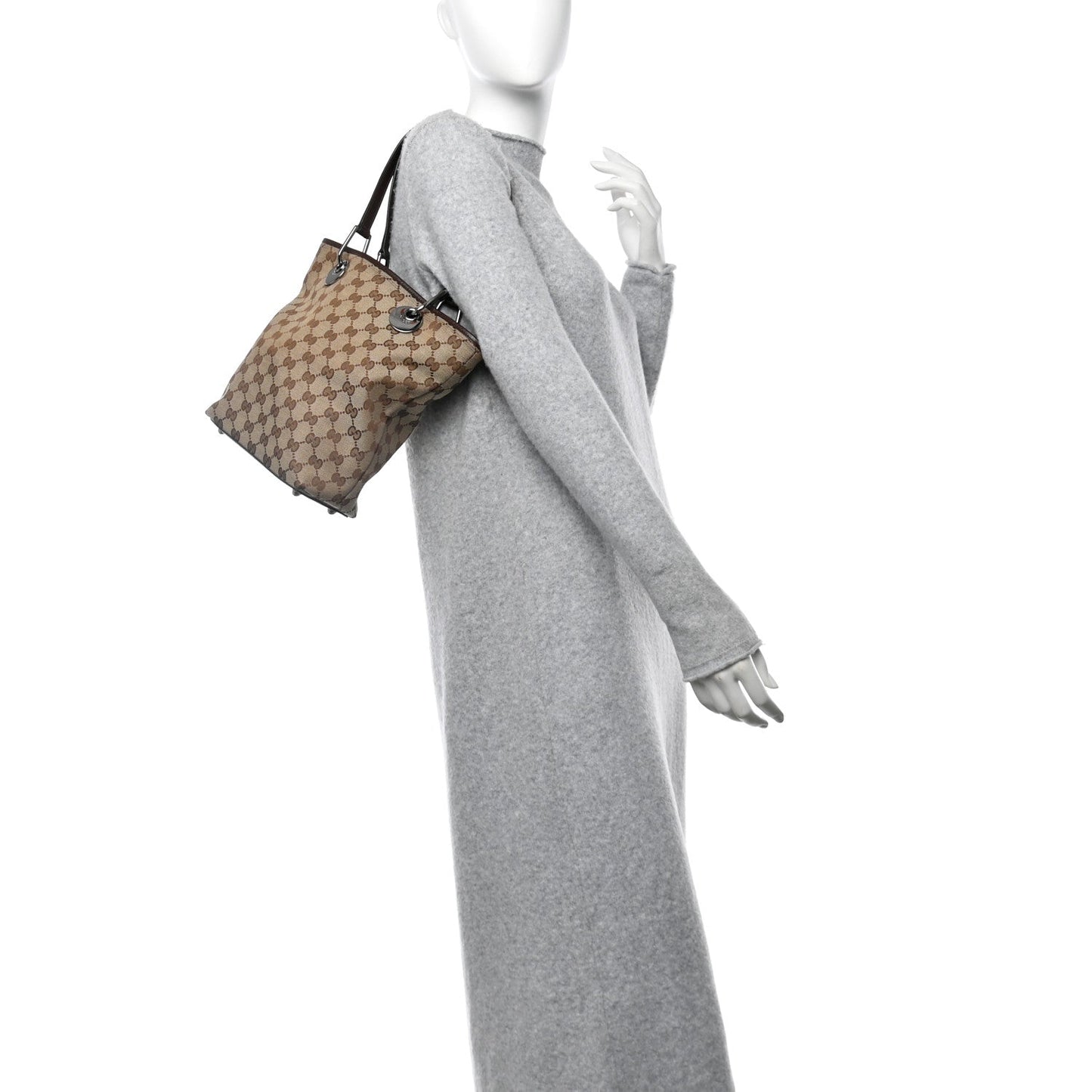 Gucci Monogram Small Eclipse Tote Brown