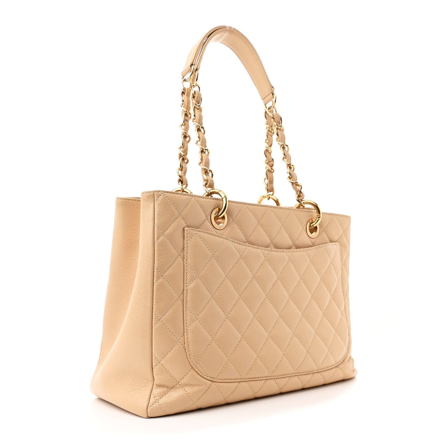 Chanel Caviar Quilted Grand Shopping Tote GST Beige Clair