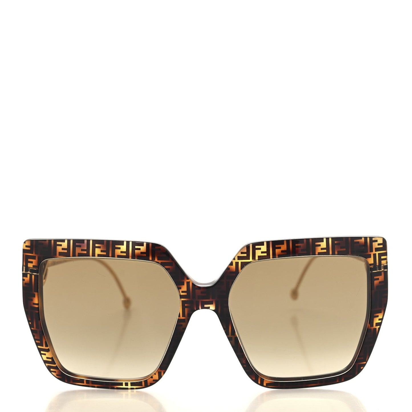 Fendi Acetate Metal F is FF Butterfly Sunglasses FF 0410/S Havana